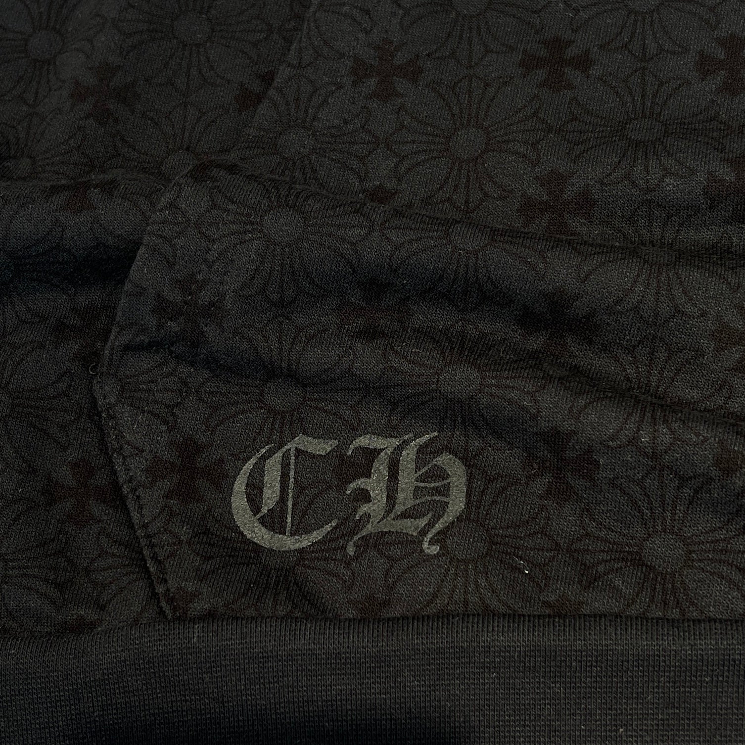 CHROME HEARTS Vertical Logo CH Plus Pullover Hoodie Size XXL クロムハーツ ヴァーティカルロゴ CHプラス総柄 プルオーバーフーディ サイズXXL