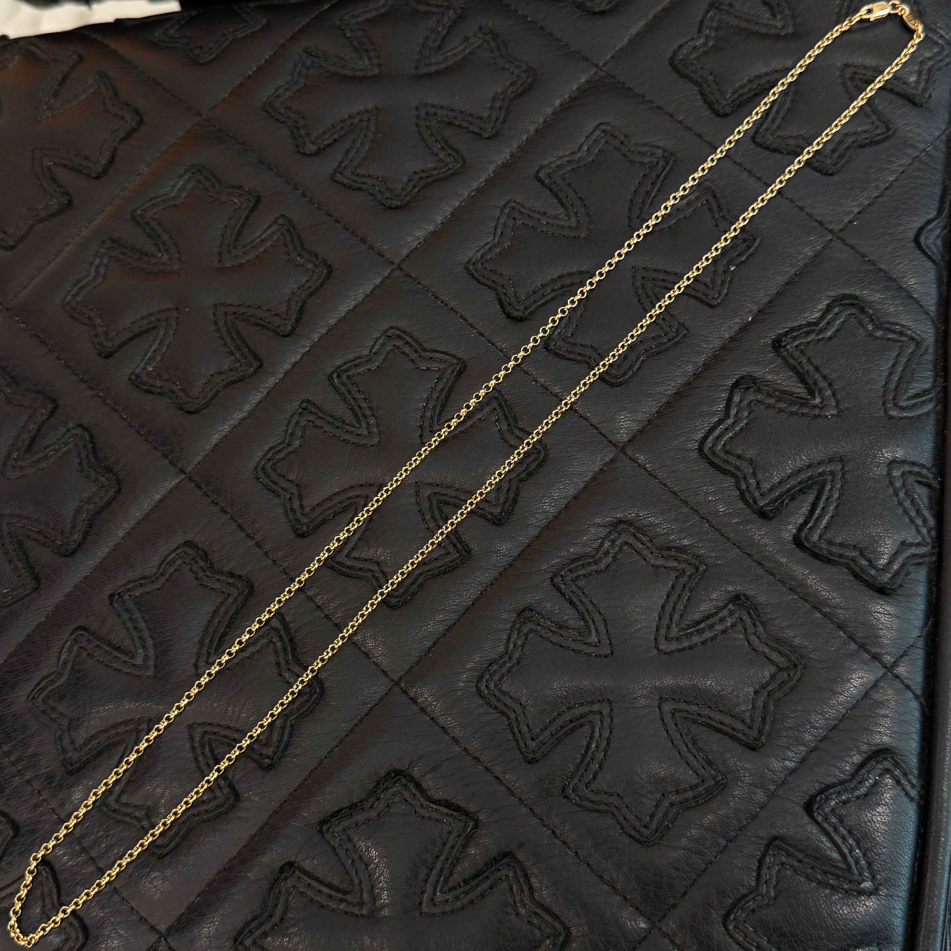CHROME HEARTS 22K Roll Chain Necklace Size 24 Inch クロムハーツ 22K ロールチェーン ネックレス サイズ24インチ