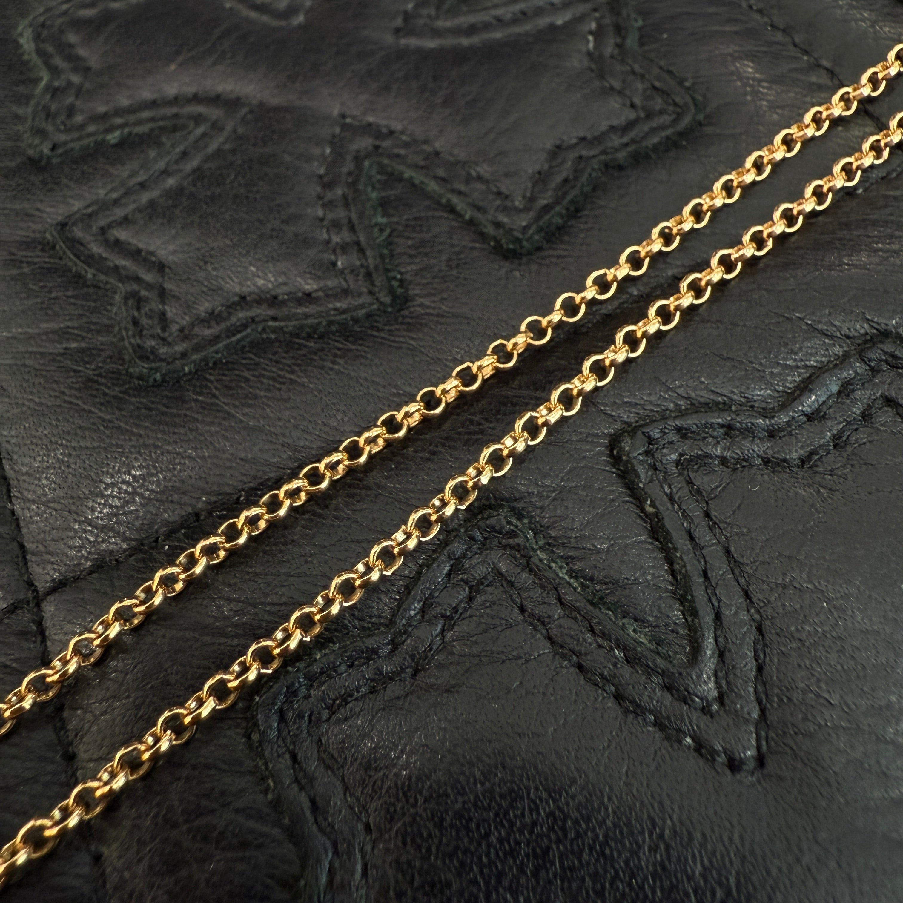 CHROME HEARTS 22K Roll Chain Necklace Size 24 Inch クロムハーツ 22K ロールチェーン ネックレス サイズ24インチ