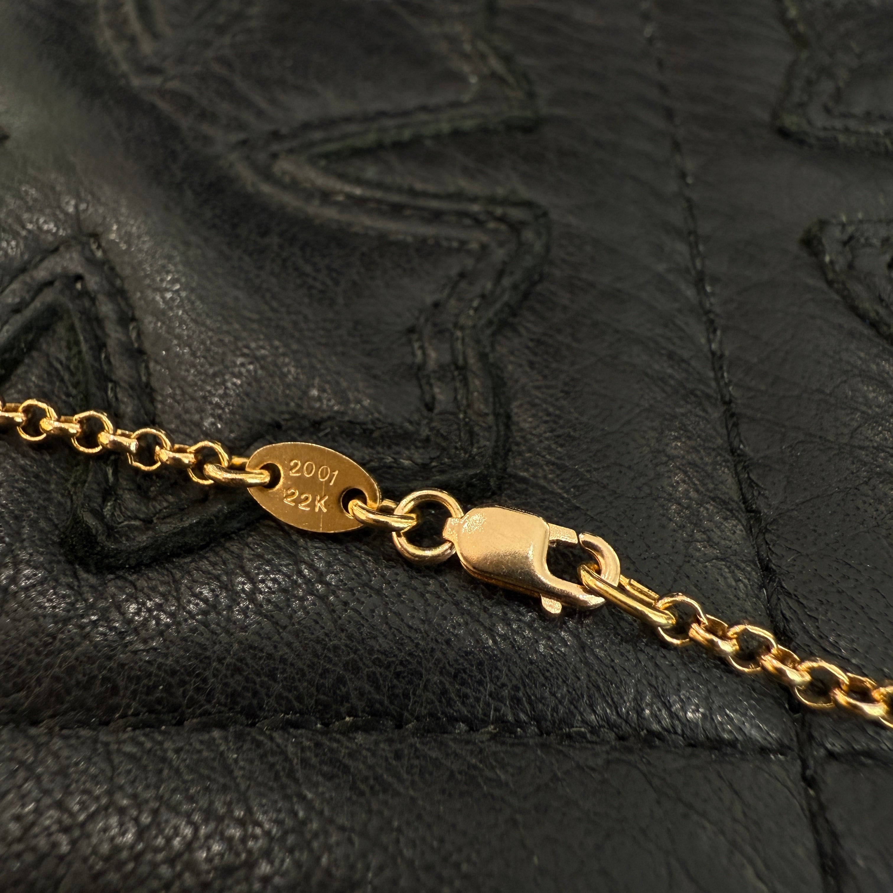 CHROME HEARTS 22K Roll Chain Necklace Size 24 Inch クロムハーツ 22K ロールチェーン ネックレス サイズ24インチ