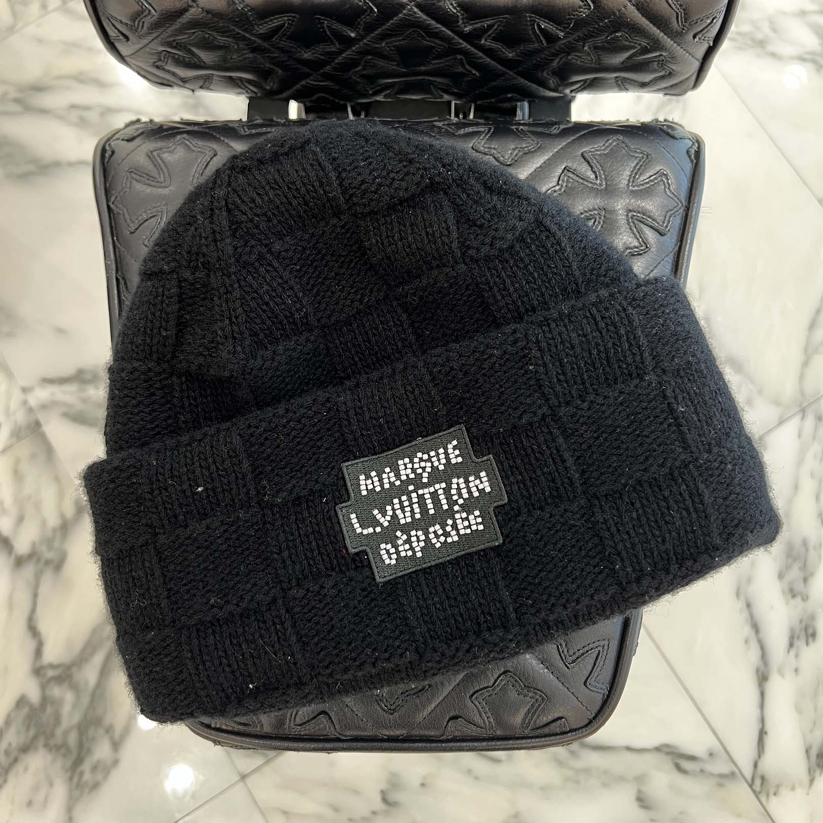 LOUIS VUITTON 2024SS Damier Pearl Wool Beanie M7336A Size S ルイヴィトン ダミエ パール ウールビーニー サイズS