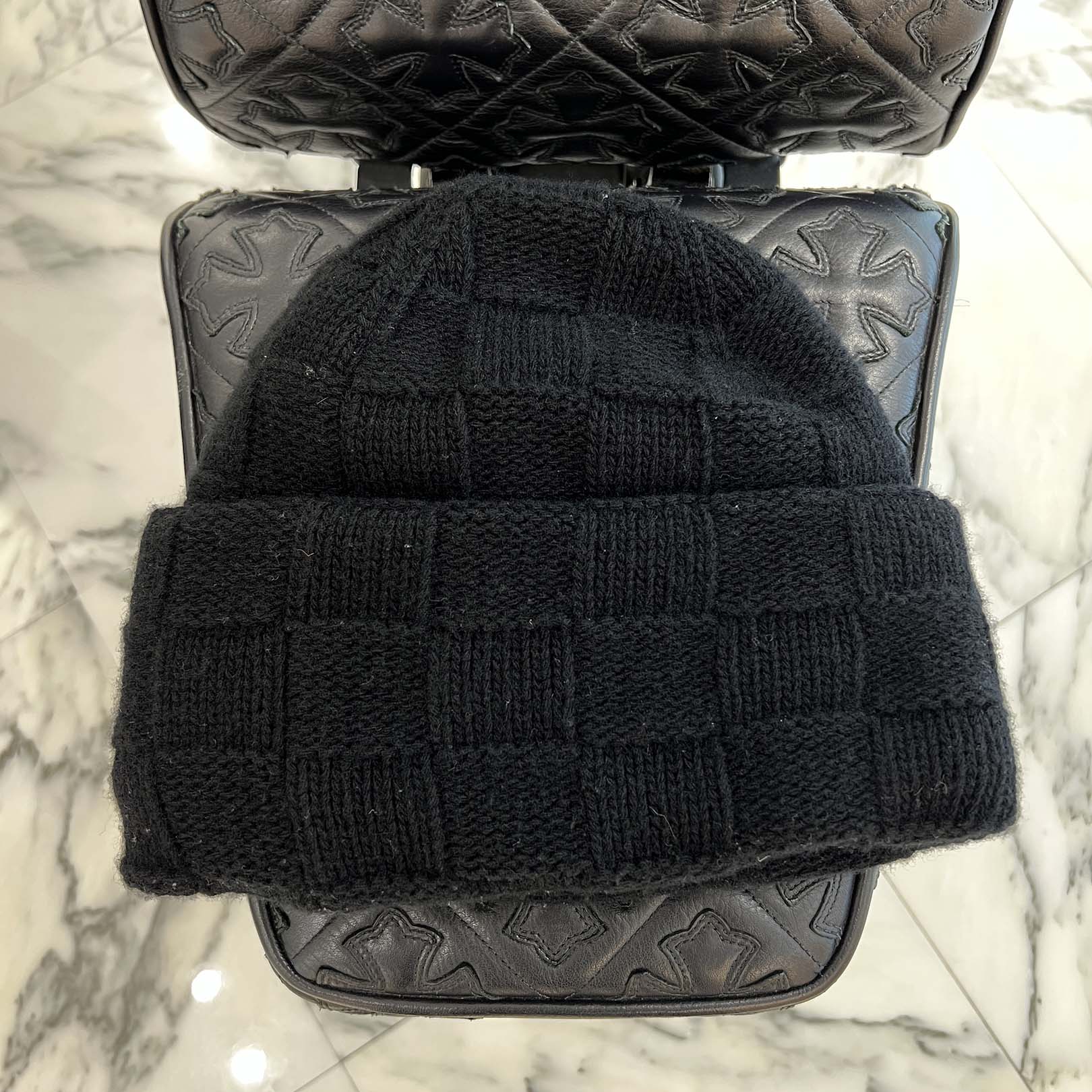LOUIS VUITTON 2024SS Damier Pearl Wool Beanie M7336A Size S ルイヴィトン ダミエ パール ウールビーニー サイズS