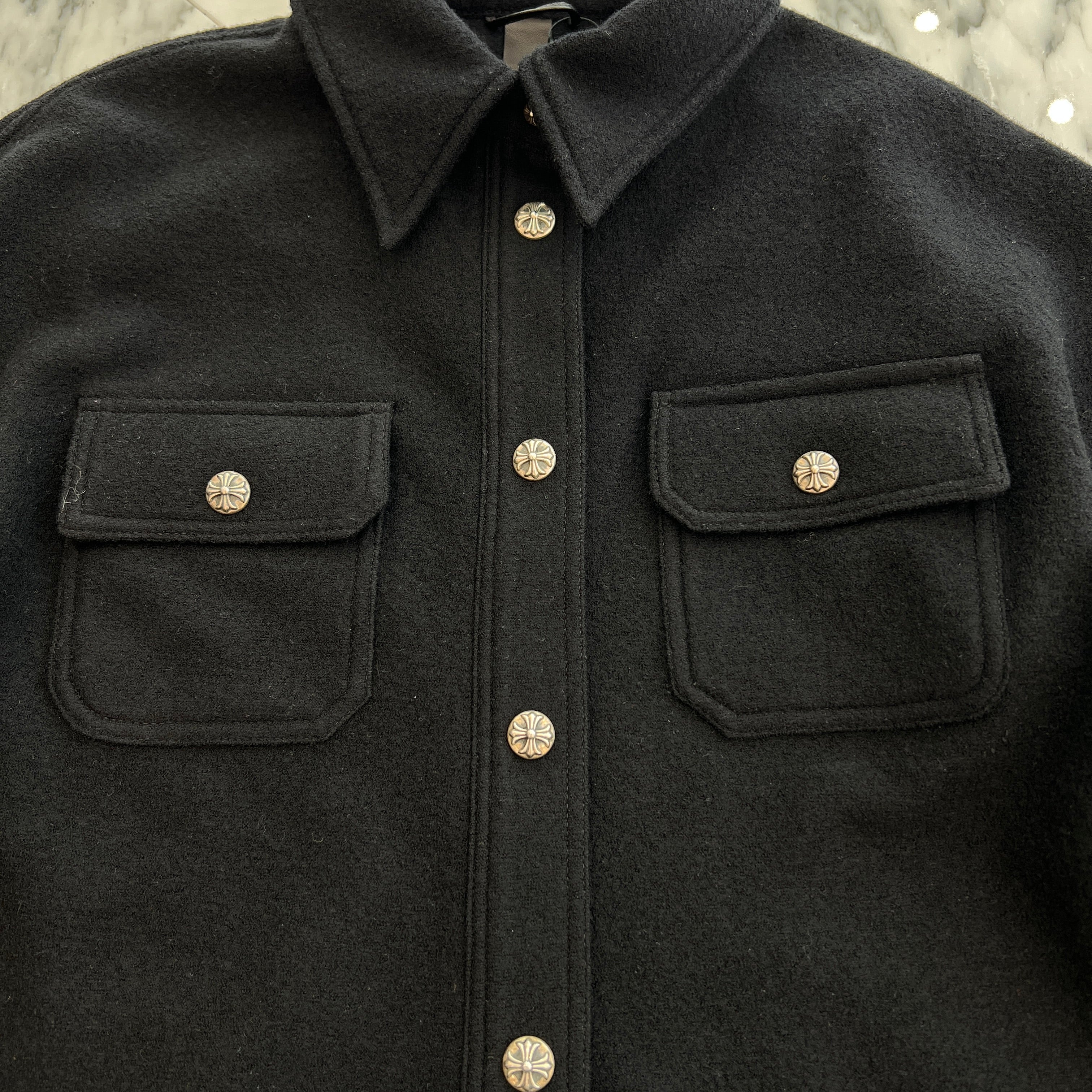 CHROME HEARTS Y NOT Cross Ball Wool Jacket Size L クロムハーツ ワイノット クロスボール ウールジャケット サイズL