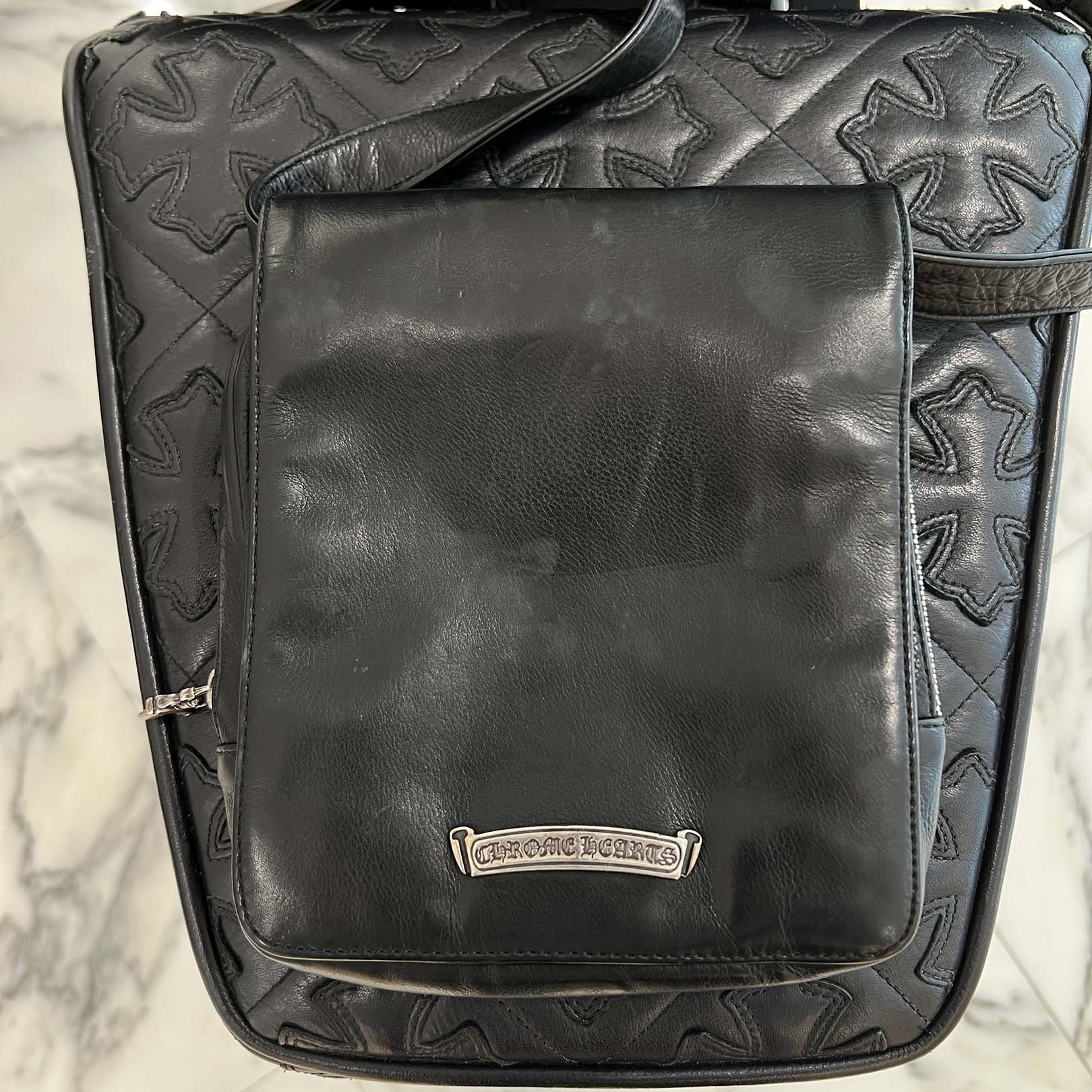 CHROME HEARTS MILO Large Dagger Leather Shoulder Bag クロムハーツ マイロ ラージダガー レザーショルダーバッグ