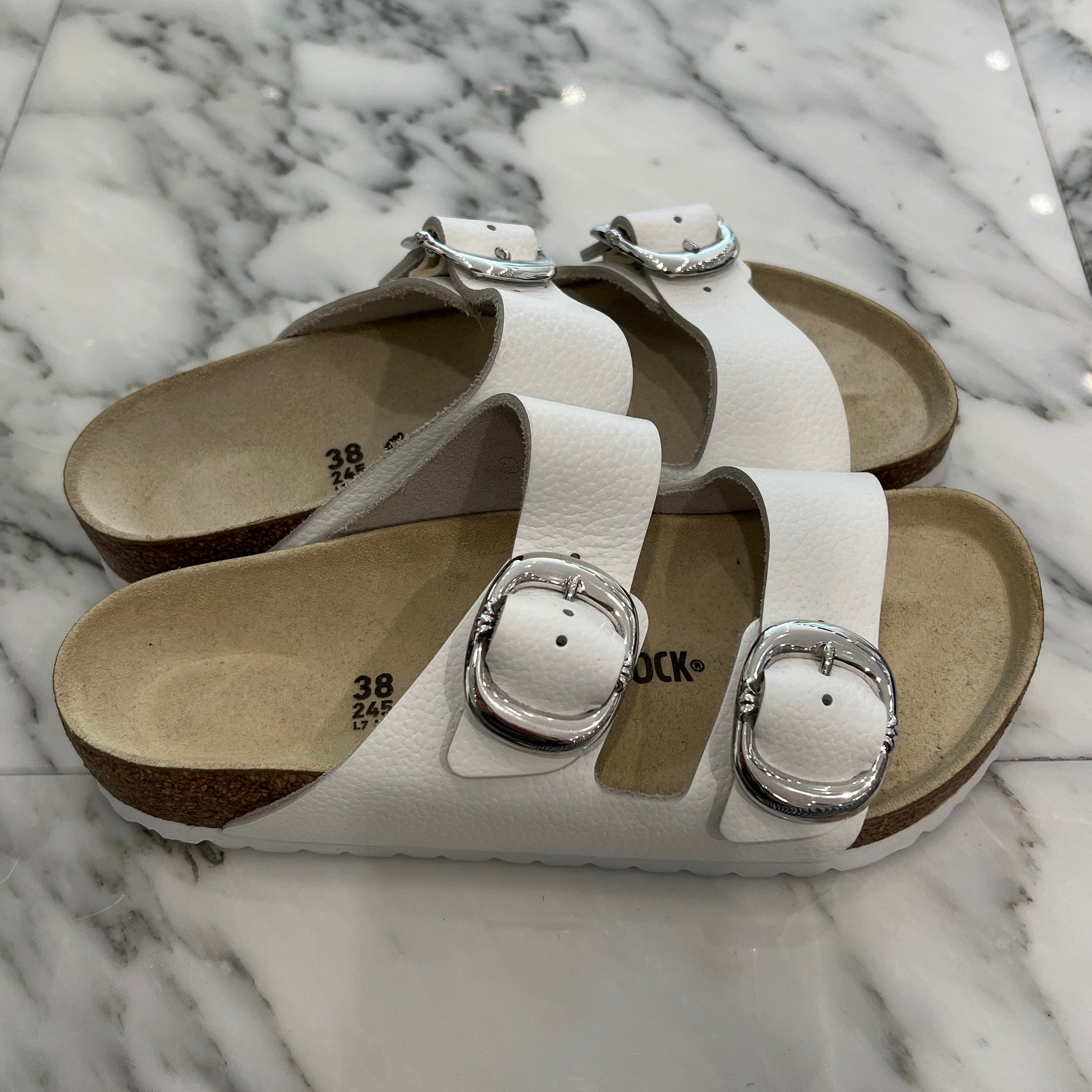 CHROME HEARTS × BIRKENSTOCK Gunslinger Buckle Arizona Suede Leather Sandals Size 38 クロムハーツ × ビルケンシュトック ガンスリンガーバックル アリゾナ スエードレザー サンダル サイズ38