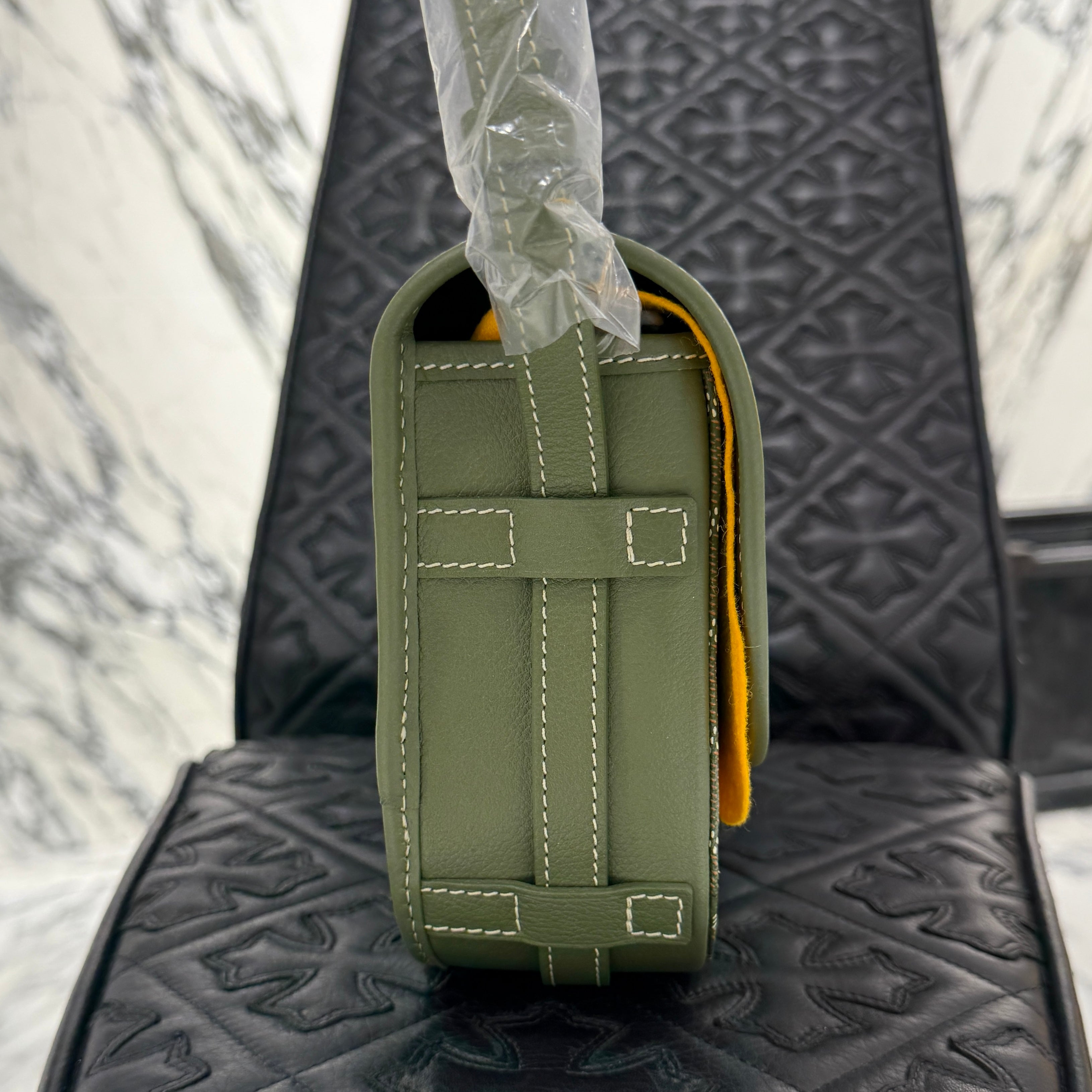 GOYARD 2025SS ARMY GREEN HAND PAINTED Belvedere PM Shoulder Bag