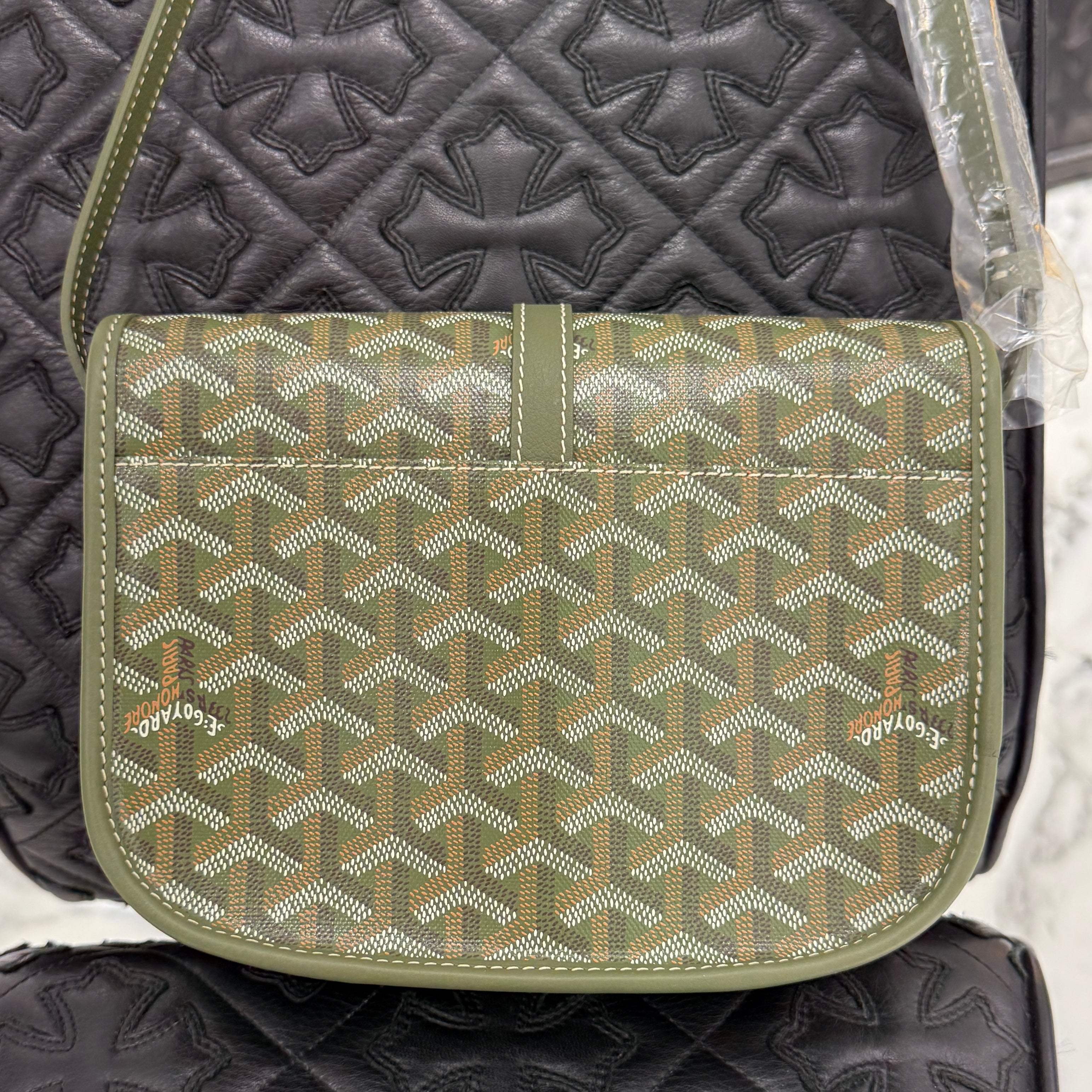 GOYARD 2025SS ARMY GREEN HAND PAINTED Belvedere PM Shoulder Bag BELGYDPMLTY29CG29P ゴヤール アーミーグリーン ハンドペイント ベルヴェデーレ PM ショルダーバッグ