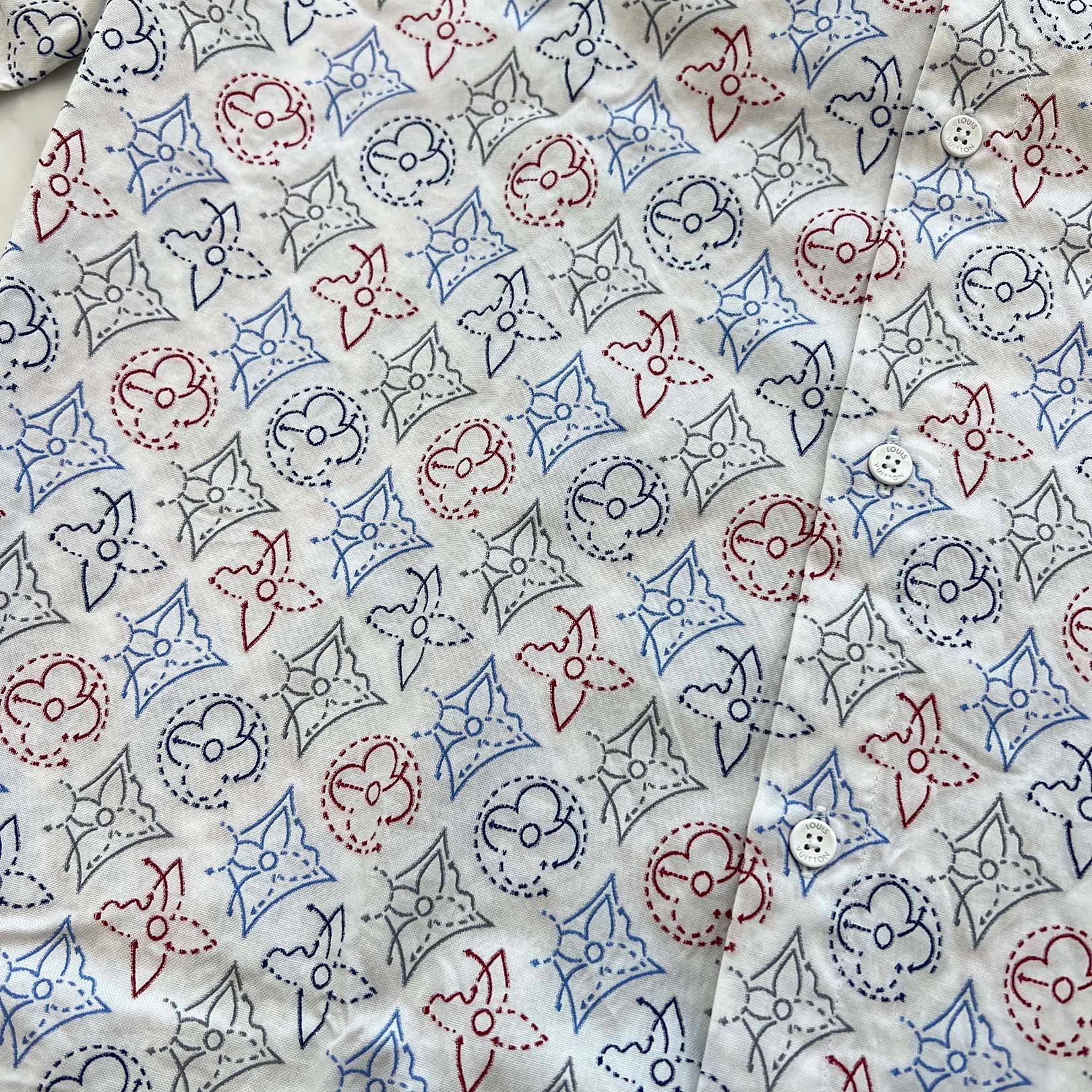 LOUIS VUITTON × NBA 2021AW Monogram Signature Short Sleeve Shirt HLS44W Size XL ルイヴィトン × NBA モノグラムシグネチャー半袖シャツ サイズXL