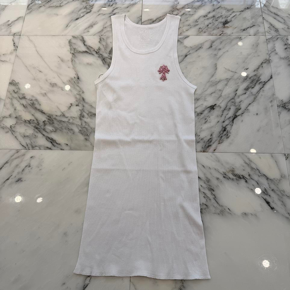CHROME HEARTS St. Barth Limited Beads Embroidery Cross Tank Top