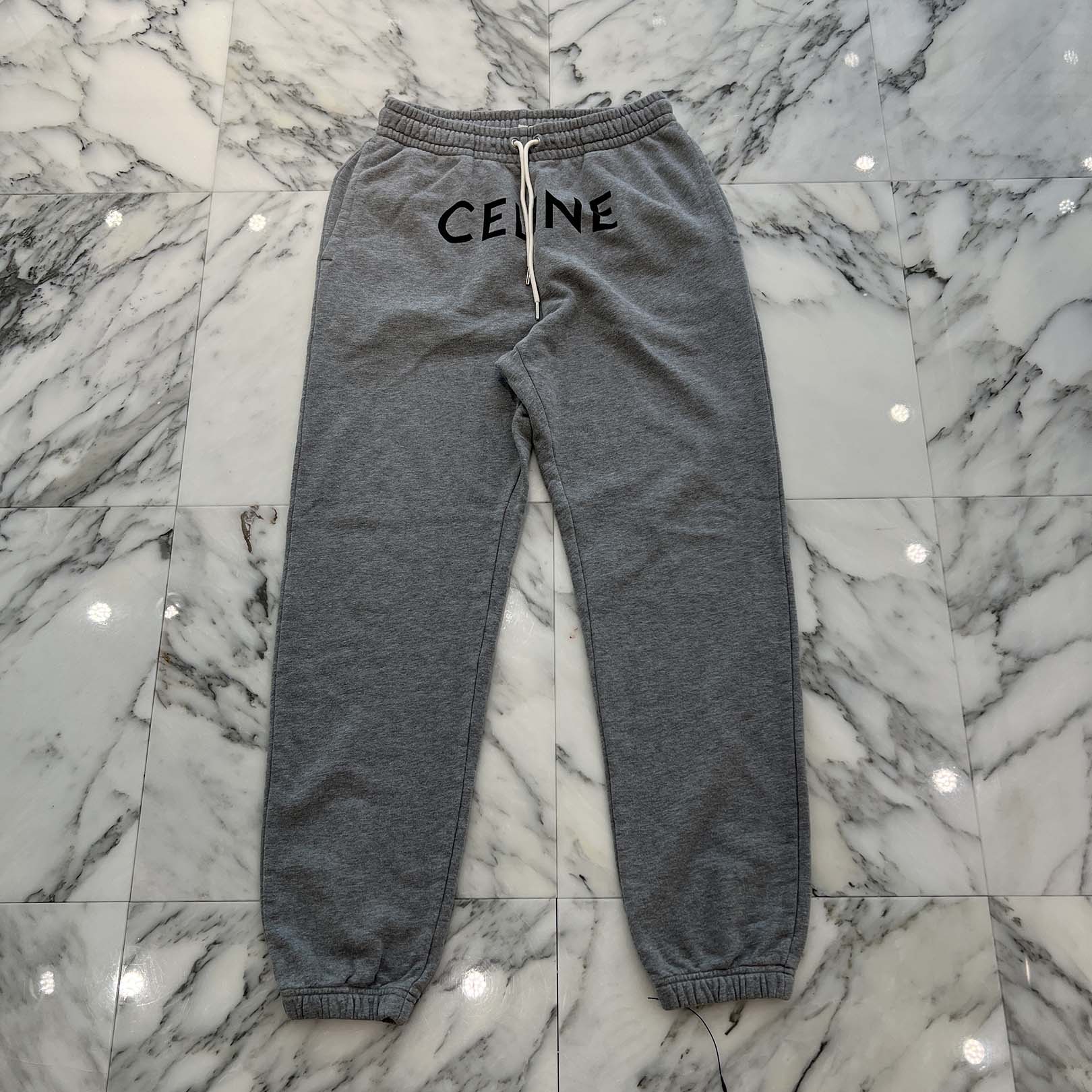 CELINE 2021SS Logo Print Sweat Jogger Pants 2Z056052H Size M セリーヌ ロゴプリント スウェット ジョガーパンツ サイズM