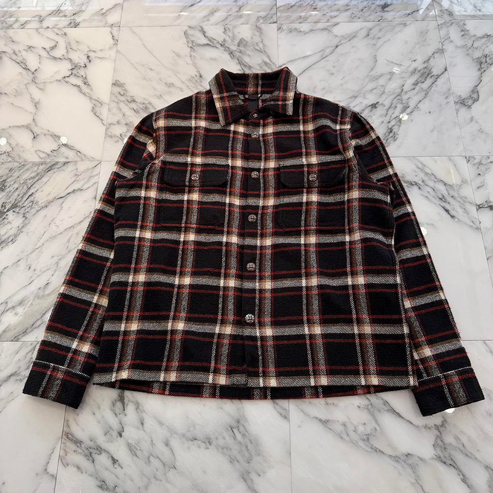 CHROME HEARTS Y NOT WORK DOG Flannel Check Shirt Size L クロムハーツ ワイノット ワークドッグ フランネル チェック シャツ サイズL
