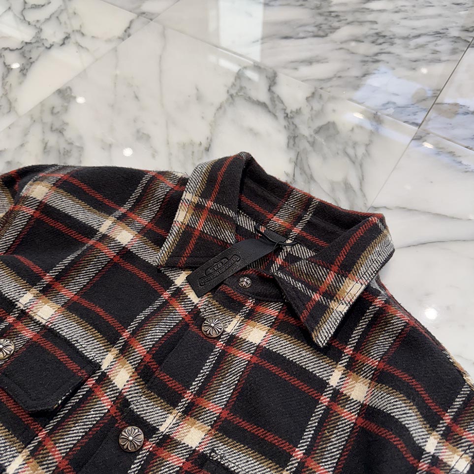 CHROME HEARTS Y NOT WORK DOG Flannel Check Shirt Size L クロムハーツ ワイノット ワークドッグ フランネル チェック シャツ サイズL