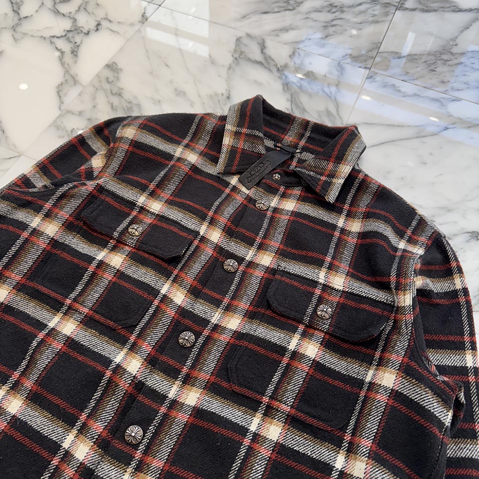 CHROME HEARTS Y NOT WORK DOG Flannel Check Shirt Size L クロムハーツ ワイノット ワークドッグ フランネル チェック シャツ サイズL