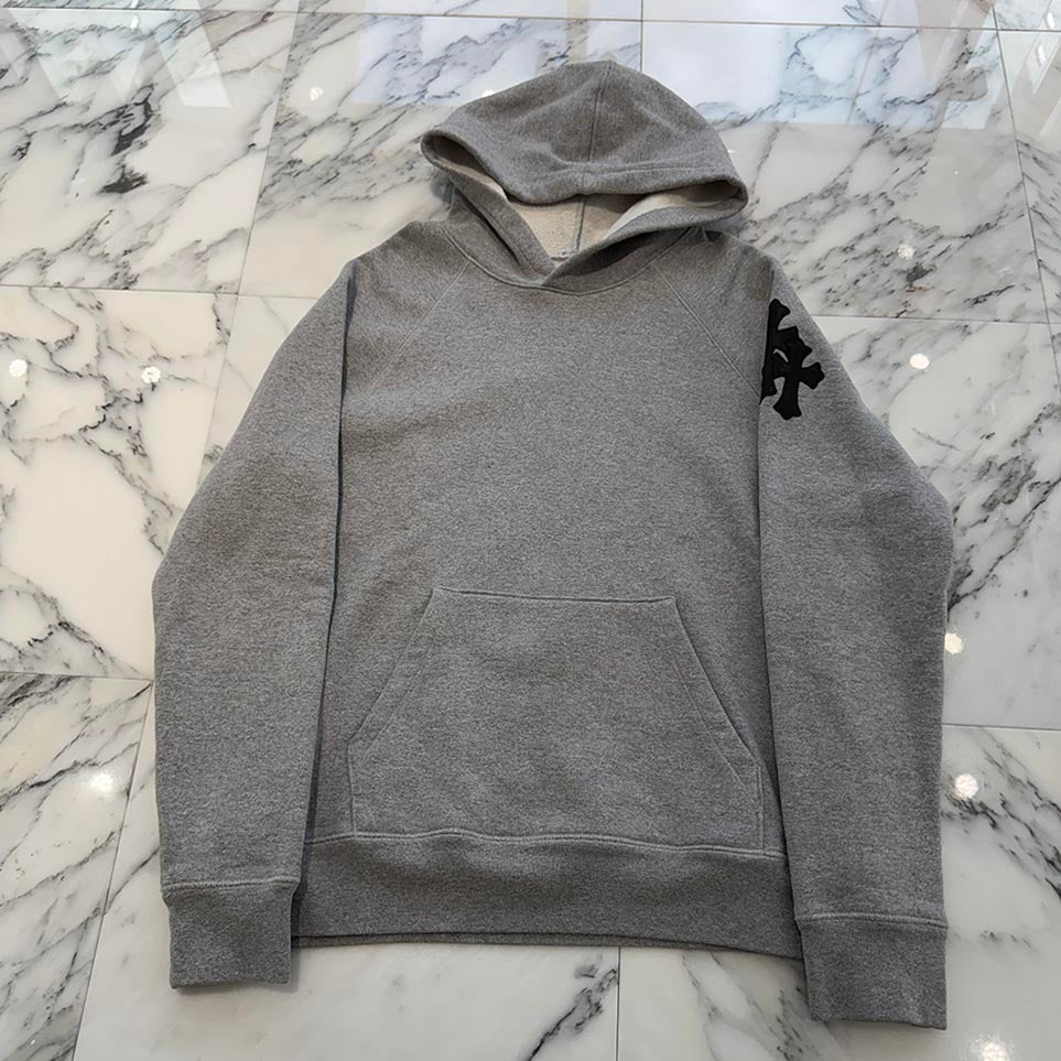 CHROME HEARTS Y NOT Cemetery Cross Leather Patch Pullover Hoodie Size S クロムハーツ ワイノット セメタリークロス レザーパッチ プルオーバーフーディ サイズS