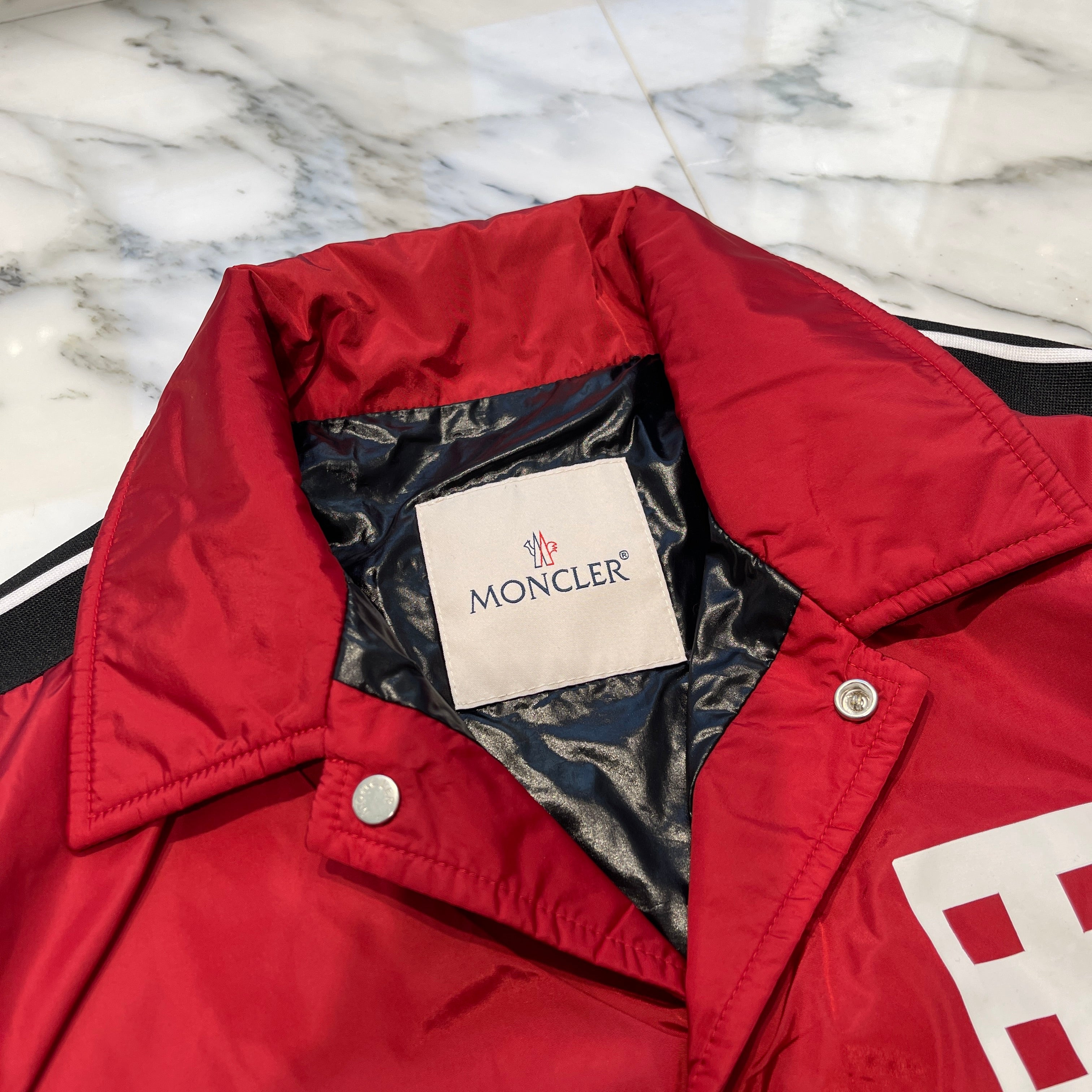 MONCLER × Palm Angels 2018AW "I’m So High Genius" Coach Jacket D20964110151 Size 1 モンクレール×パームエンジェルス "アイムソーハイジーニアス" コーチジャケット サイズ1