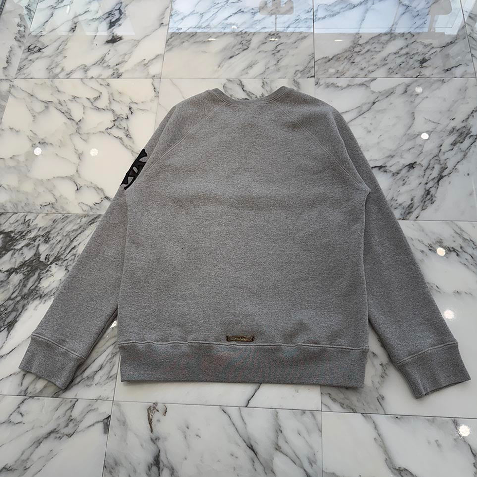 CHROME HEARTS Y NOT Cemetery Cross Leather Patch Sweatshirt Size M クロムハーツ ワイノット セメタリークロス レザーパッチ スウェットシャツ サイズM