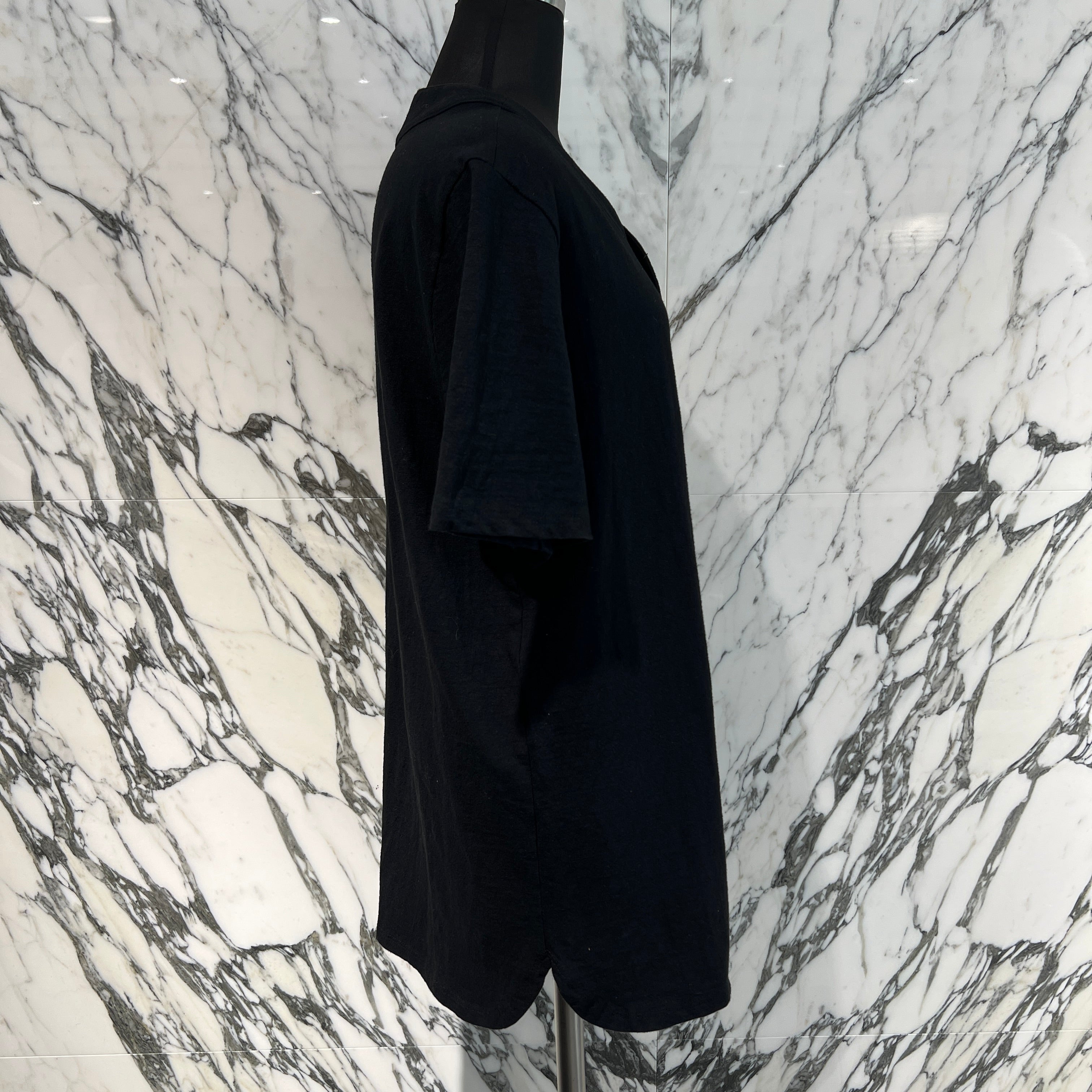 CHROME HEARTS Leather Patch Cross Ball Button Baseball Cotton Shirt Size L クロムハーツ レザーパッチ クロスボールボタン ベースボール コットンシャツ サイズL