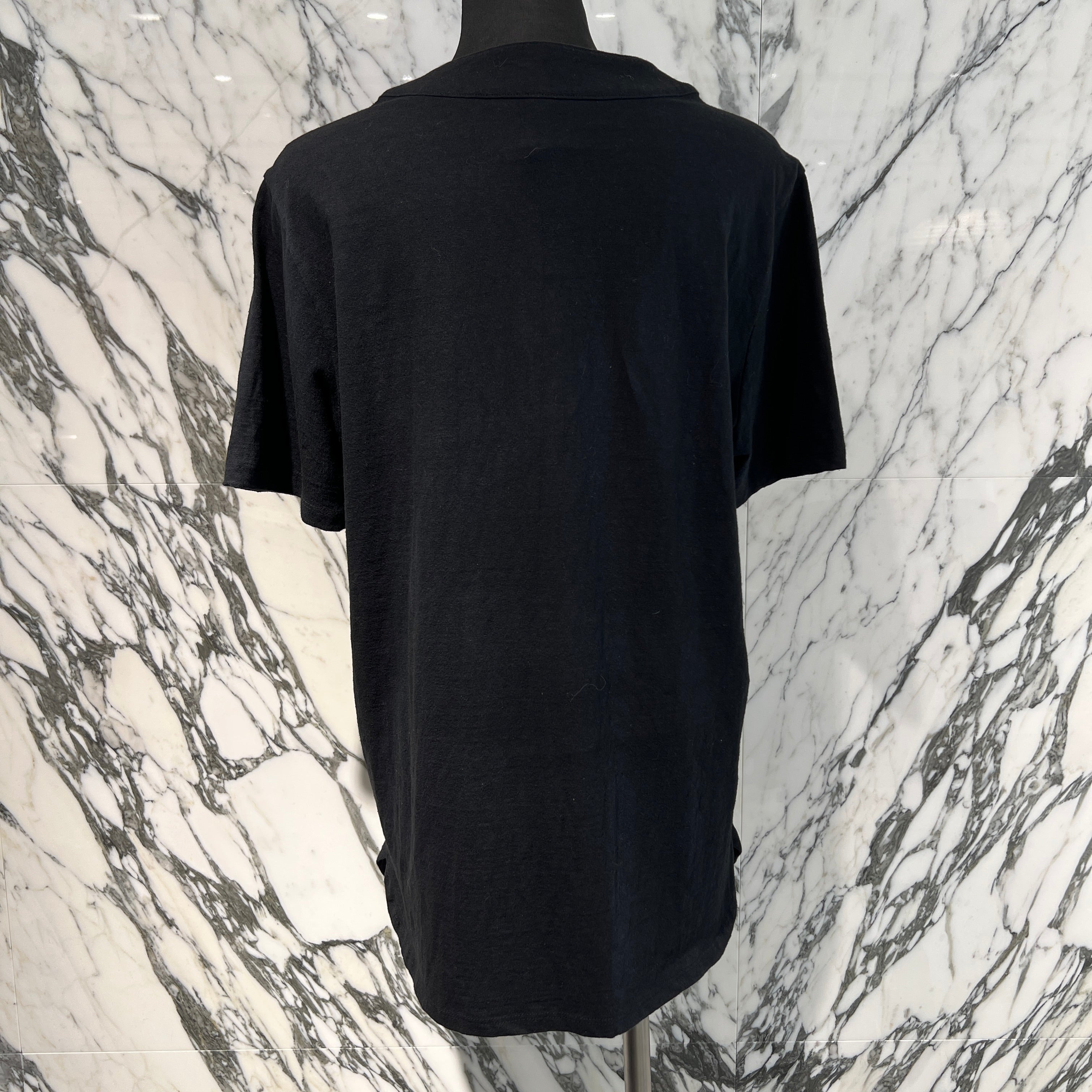 CHROME HEARTS Leather Patch Cross Ball Button Baseball Cotton Shirt Size L クロムハーツ レザーパッチ クロスボールボタン ベースボール コットンシャツ サイズL