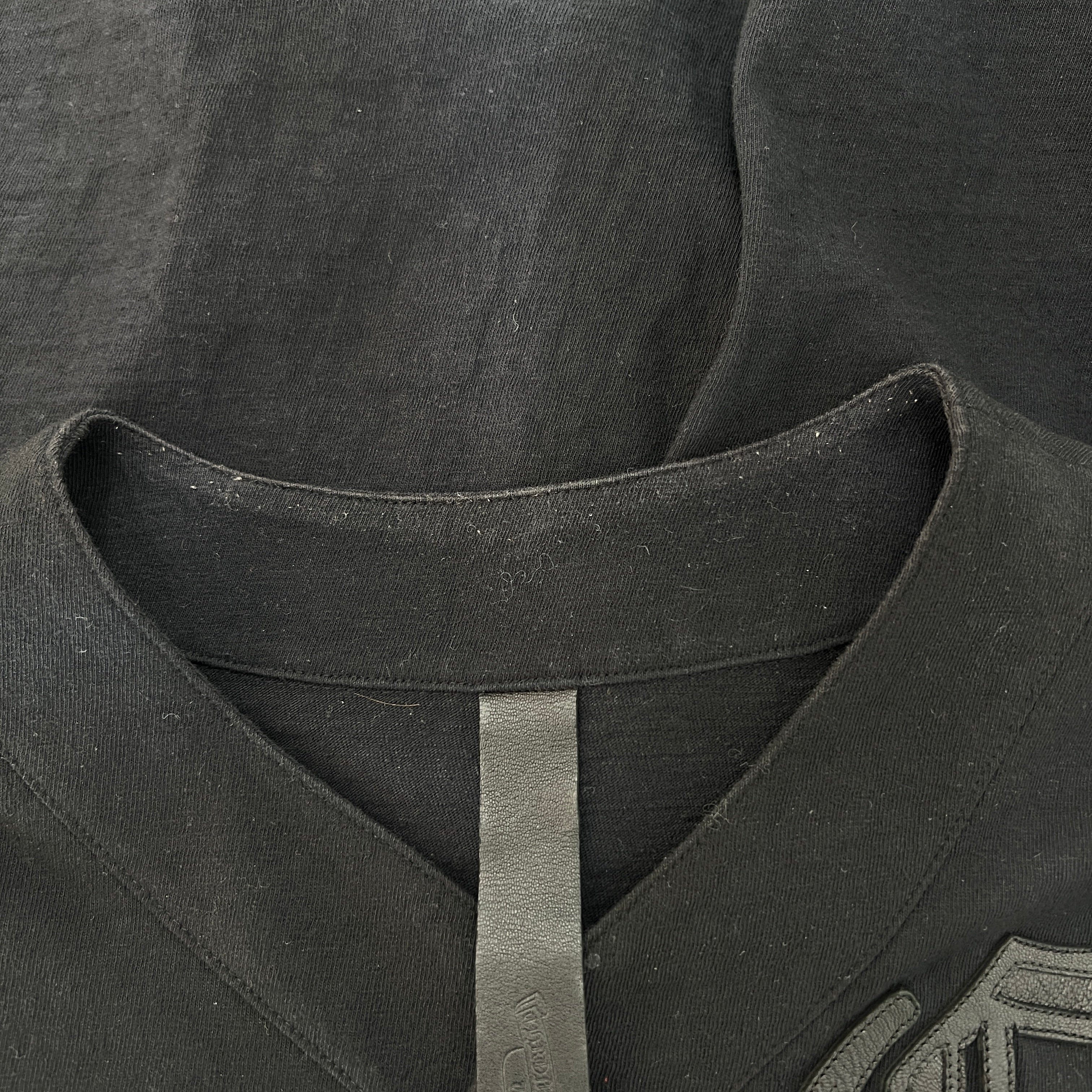 CHROME HEARTS Leather Patch Cross Ball Button Baseball Cotton Shirt Size L クロムハーツ レザーパッチ クロスボールボタン ベースボール コットンシャツ サイズL