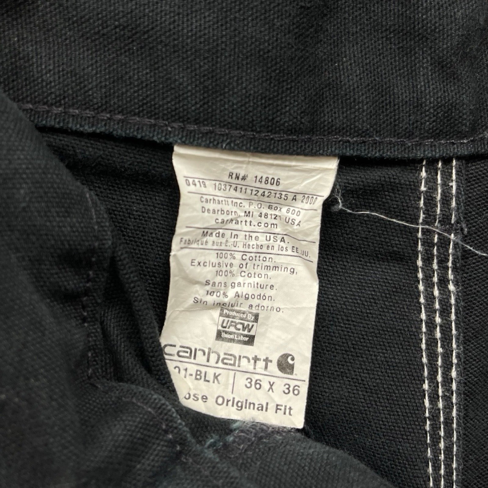 Carhartt Double Knee Denim Painter Pants Size 36×36