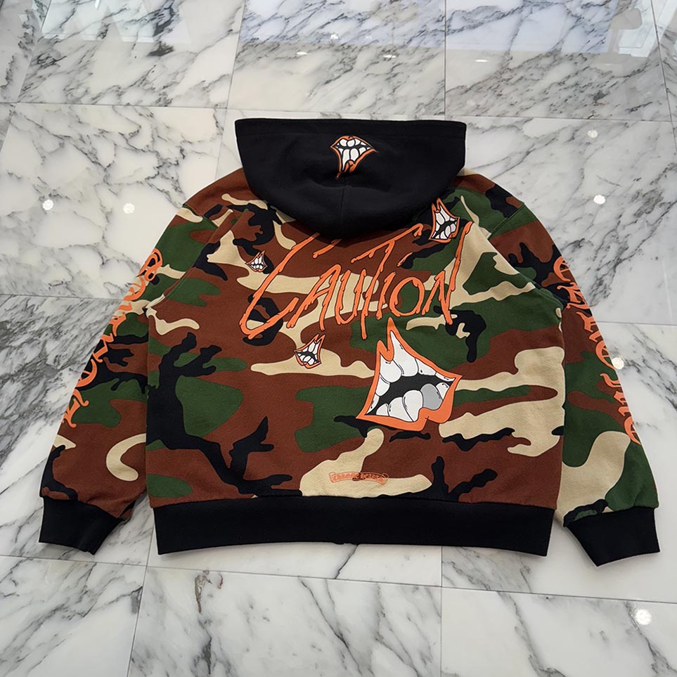 CHROME HEARTS × MATTY BOY 2022SS PPO CAUTION Zip Up Hoodie Size XL クロムハーツ × マッティボーイ コーション ジップアップフーディ サイズXL