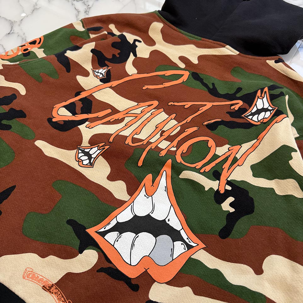 CHROME HEARTS × MATTY BOY 2022SS PPO CAUTION Zip Up Hoodie Size XL クロムハーツ × マッティボーイ コーション ジップアップフーディ サイズXL