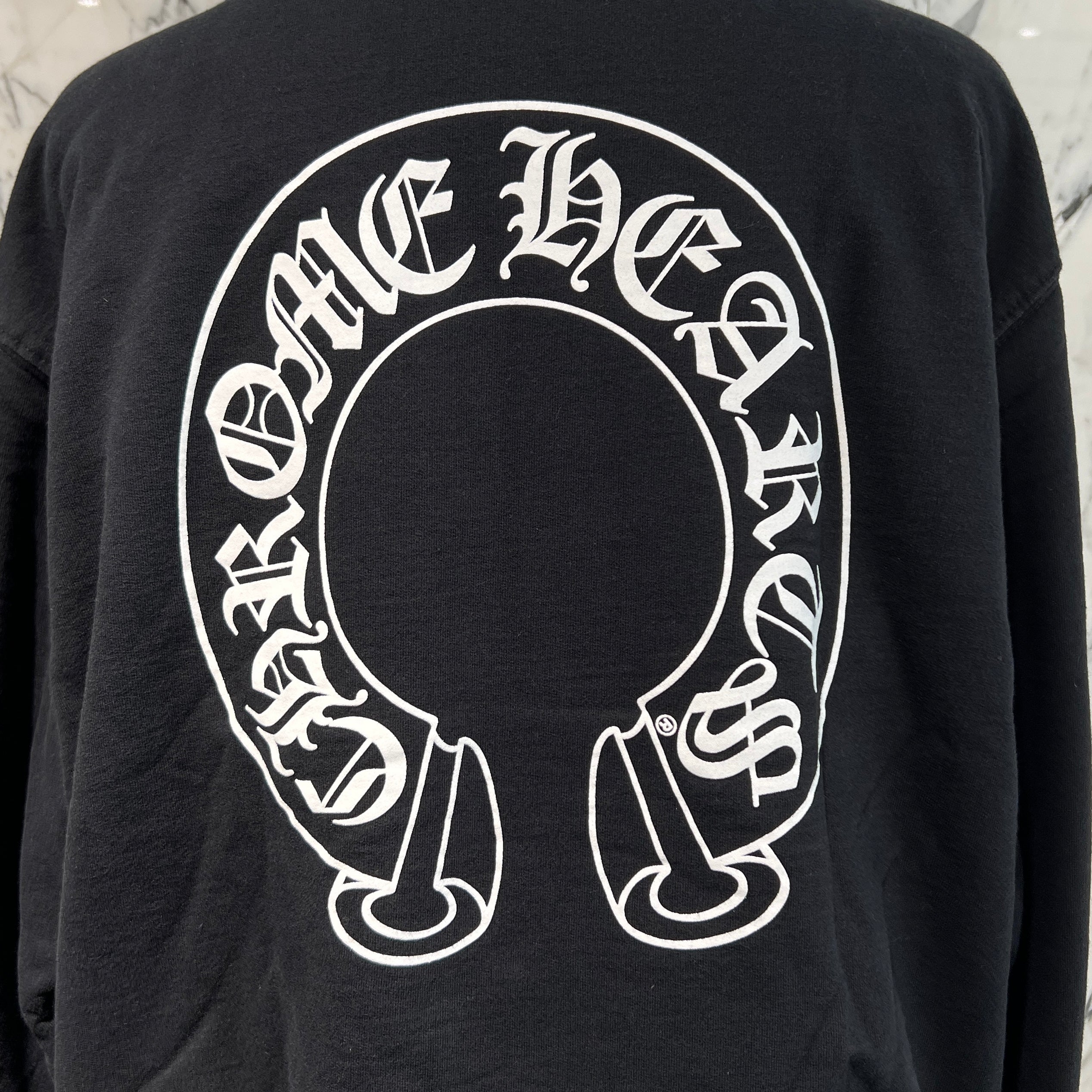 CHROME HEARTS Floral Cross Horseshoe Pullover Hoodie Size M クロムハーツ フローラルクロス ホースシュー プルオーバーフーディ サイズM