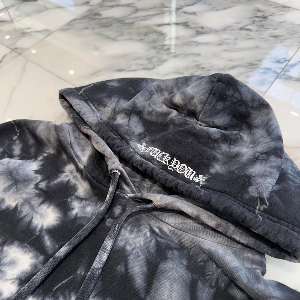 CHROME HEARTS Vertical Logo Horseshoe Tie Dye Pullover Hoodie Size L クロムハーツ ヴァーティカルロゴ ホースシュー タイダイ プルオーバーフーディー サイズL