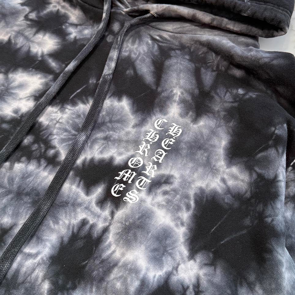 CHROME HEARTS Vertical Logo Horseshoe Tie Dye Pullover Hoodie Size L クロムハーツ ヴァーティカルロゴ ホースシュー タイダイ プルオーバーフーディー サイズL