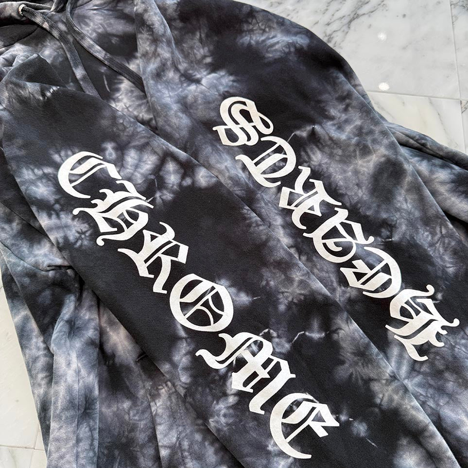 CHROME HEARTS Vertical Logo Horseshoe Tie Dye Pullover Hoodie Size L クロムハーツ ヴァーティカルロゴ ホースシュー タイダイ プルオーバーフーディー サイズL