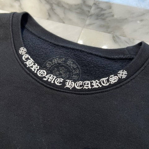 CHROME HEARTS Neck Logo Crewneck Sweatshirt Size L クロムハーツ ネックロゴクルーネックスウェットシャツ サイズL