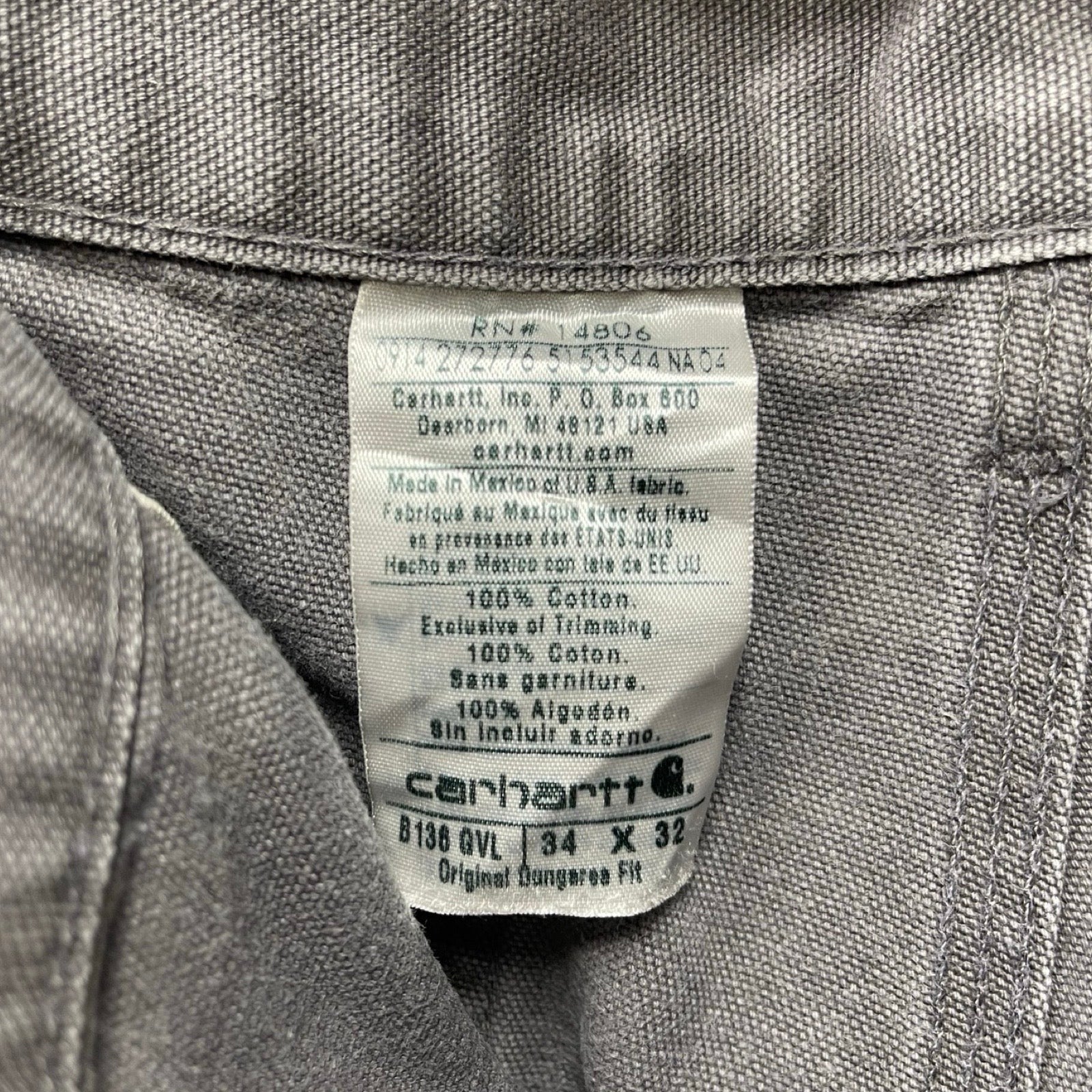 Carhartt Double Knee Denim Painter Pants Size 34×32