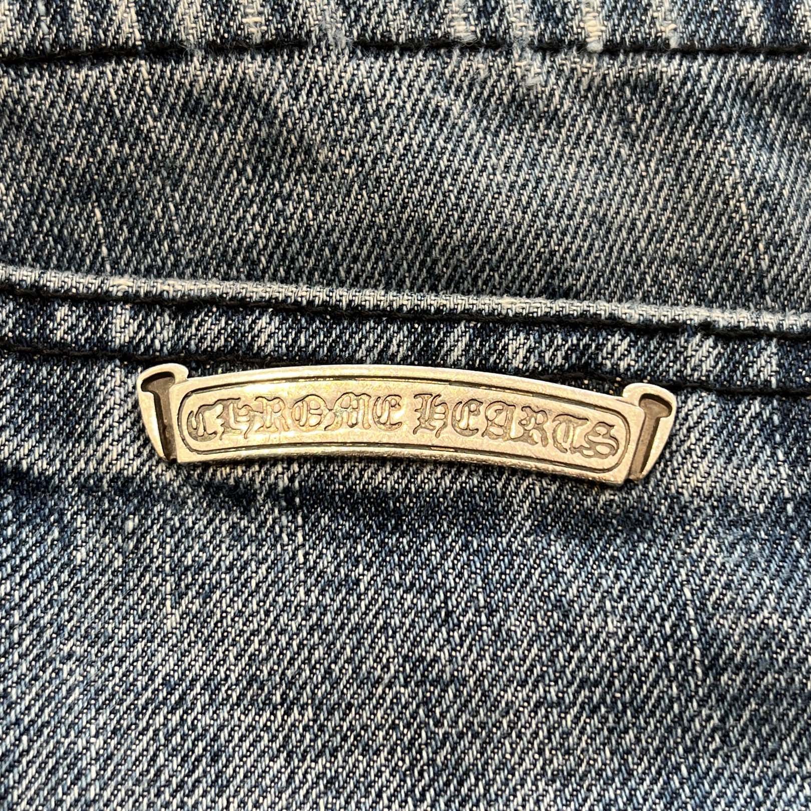 CHROME HEARTS Multi Leather Cross Patch Cross Ball Button Denim Pants Size 33 クロムハーツ マルチレザークロスパッチ クロスボールボタン デニムパンツ サイズ33