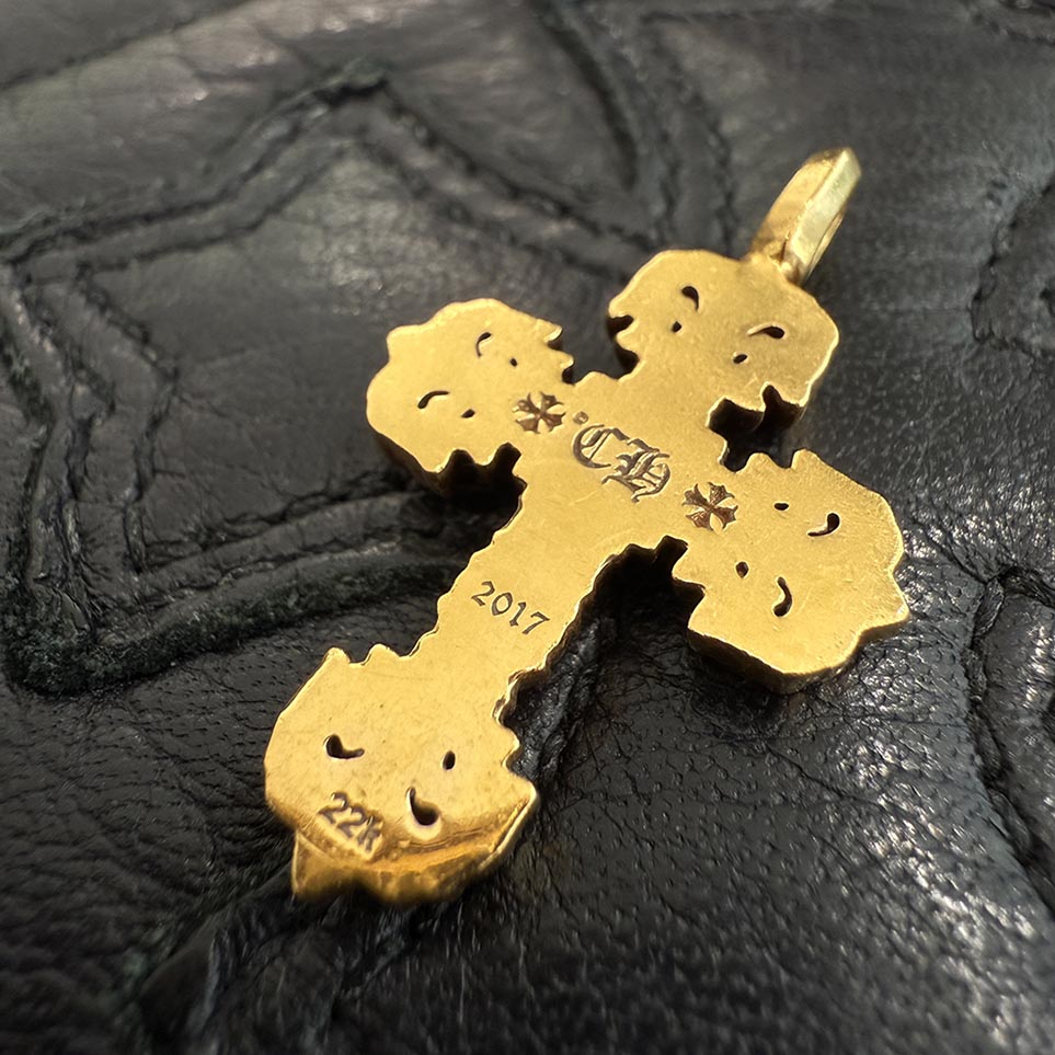 CHROME HEARTS 22K Tiny Filigree Cross Pave Diamond Pendent Top クロムハーツ 22K タイニー フィリグリークロス パヴェダイヤモンド ペンダント トップ
