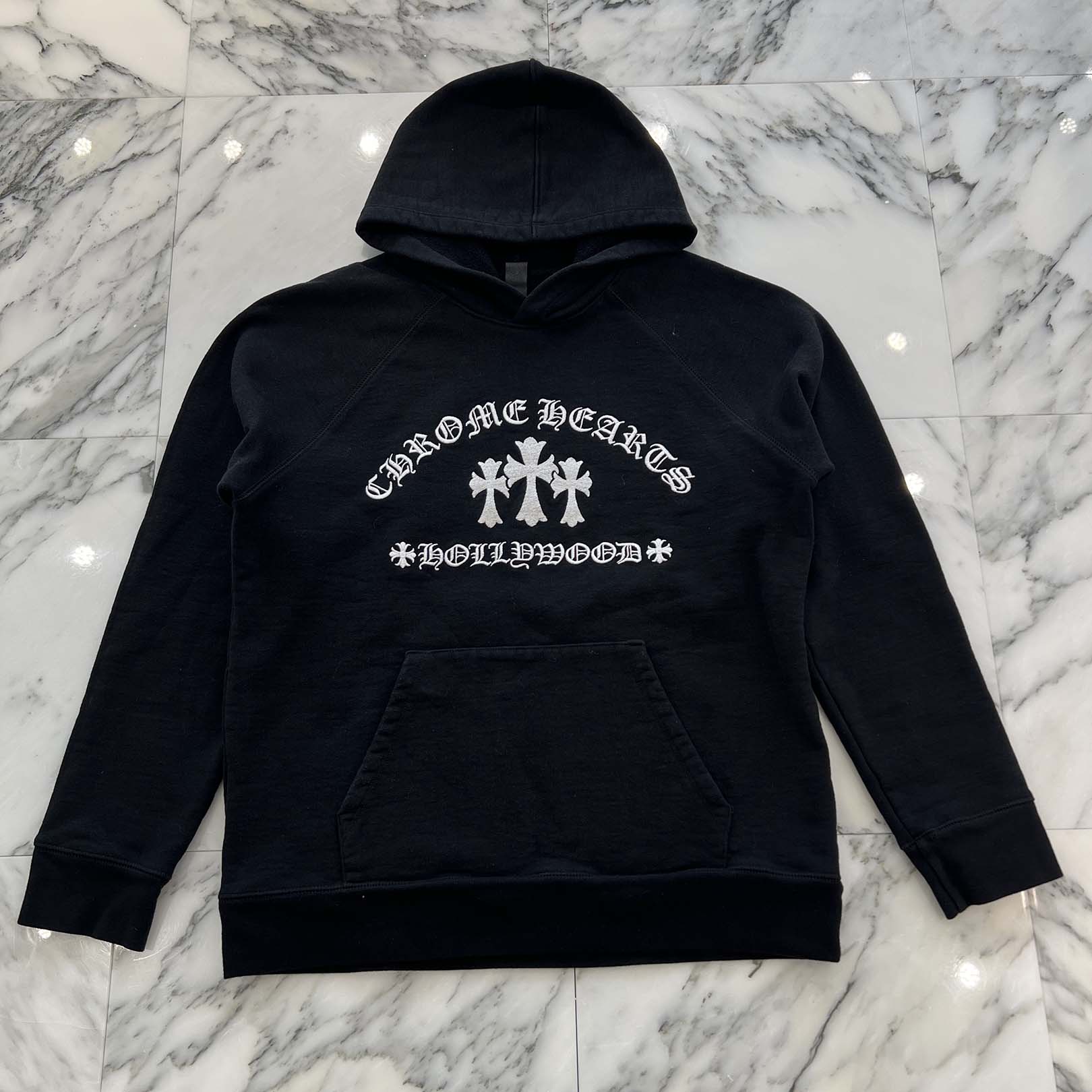CHROME HEARTS King Taco Cemetery Cross Embroidery Pullover Hoodie Size L クロムハーツ キングタコ セメタリークロス 刺繍 プルオーバーフーディ サイズL