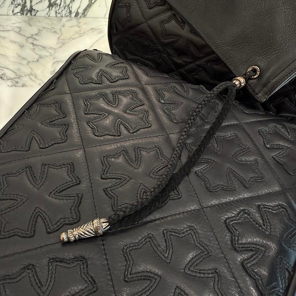 CHROME HEARTS Flat Pouch Leather Clutch Bag クロムハーツ フラットポーチ レザー クラッチバッグ