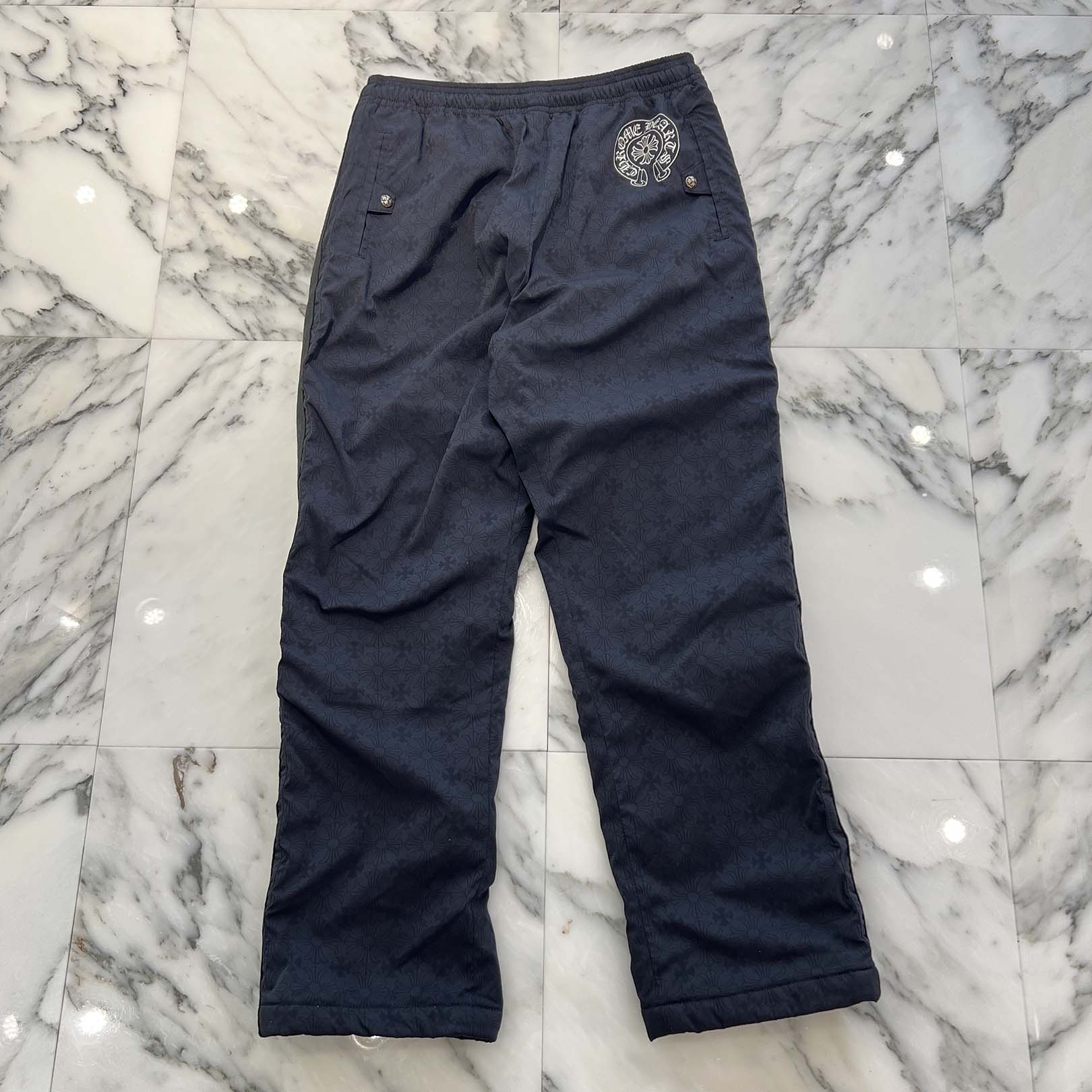 CHROME HEARTS CH Plus Horseshoe Side Cross Ball Line Nylon Track Pants Size S クロムハーツ CHプラス ホースシュー サイドクロスボールライン ナイロン トラックパンツ サイズS