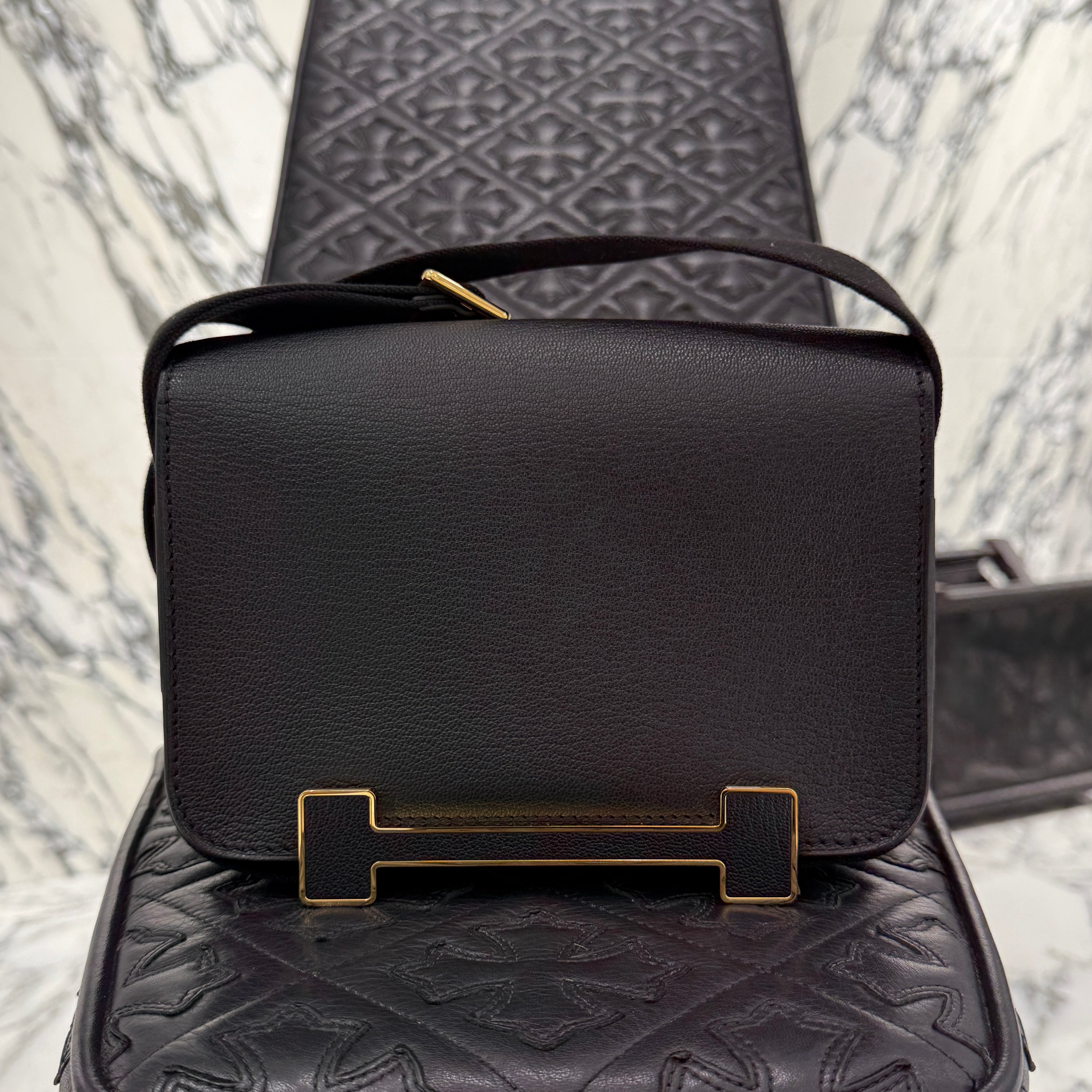 HERMES Geta Shoulder Bag "NOIR" W刻印 085052CCAD エルメス ゲタ ショルダーバッグ ”ノワール” W刻印
