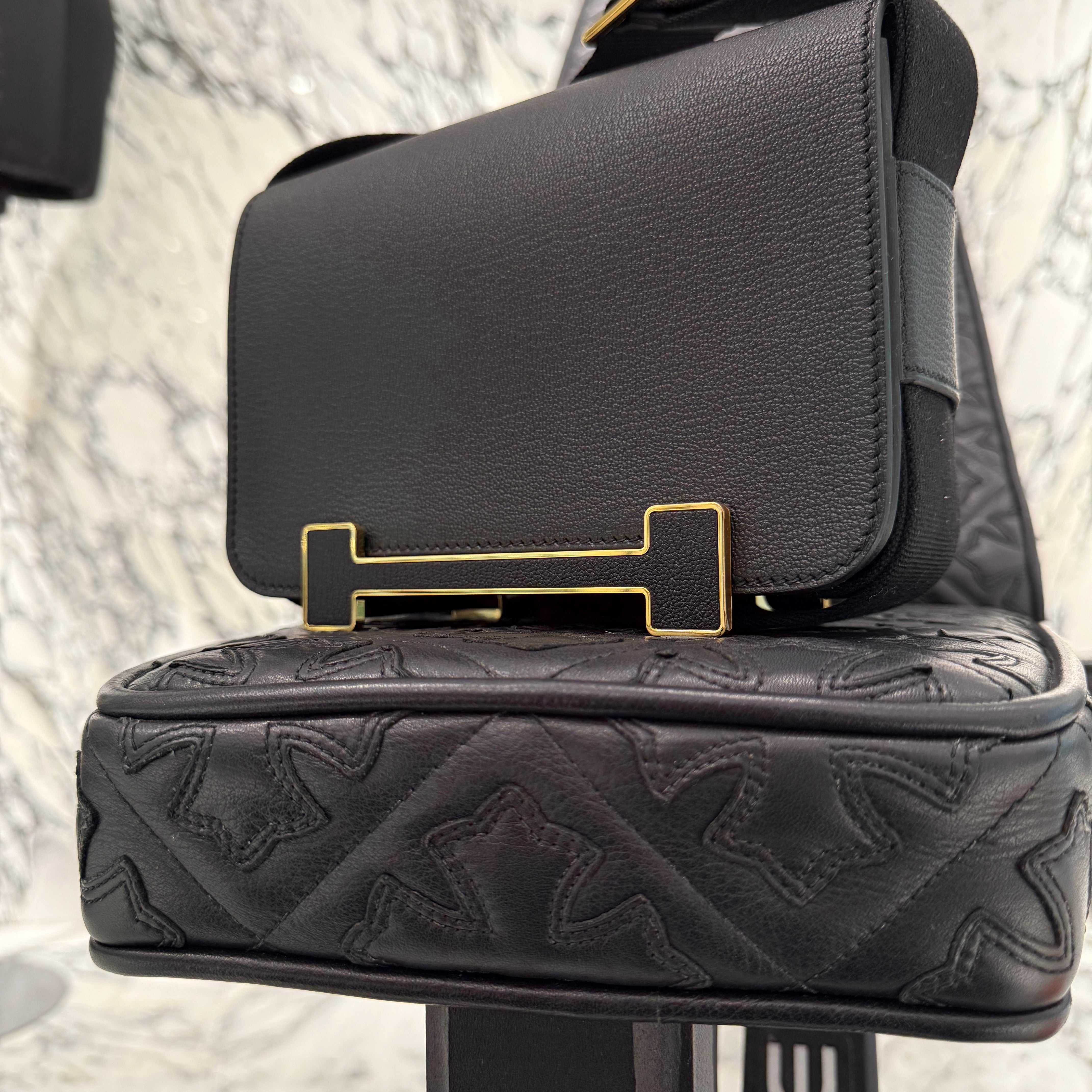 HERMES Geta Shoulder Bag "NOIR" W刻印 085052CCAD エルメス ゲタ ショルダーバッグ ”ノワール” W刻印