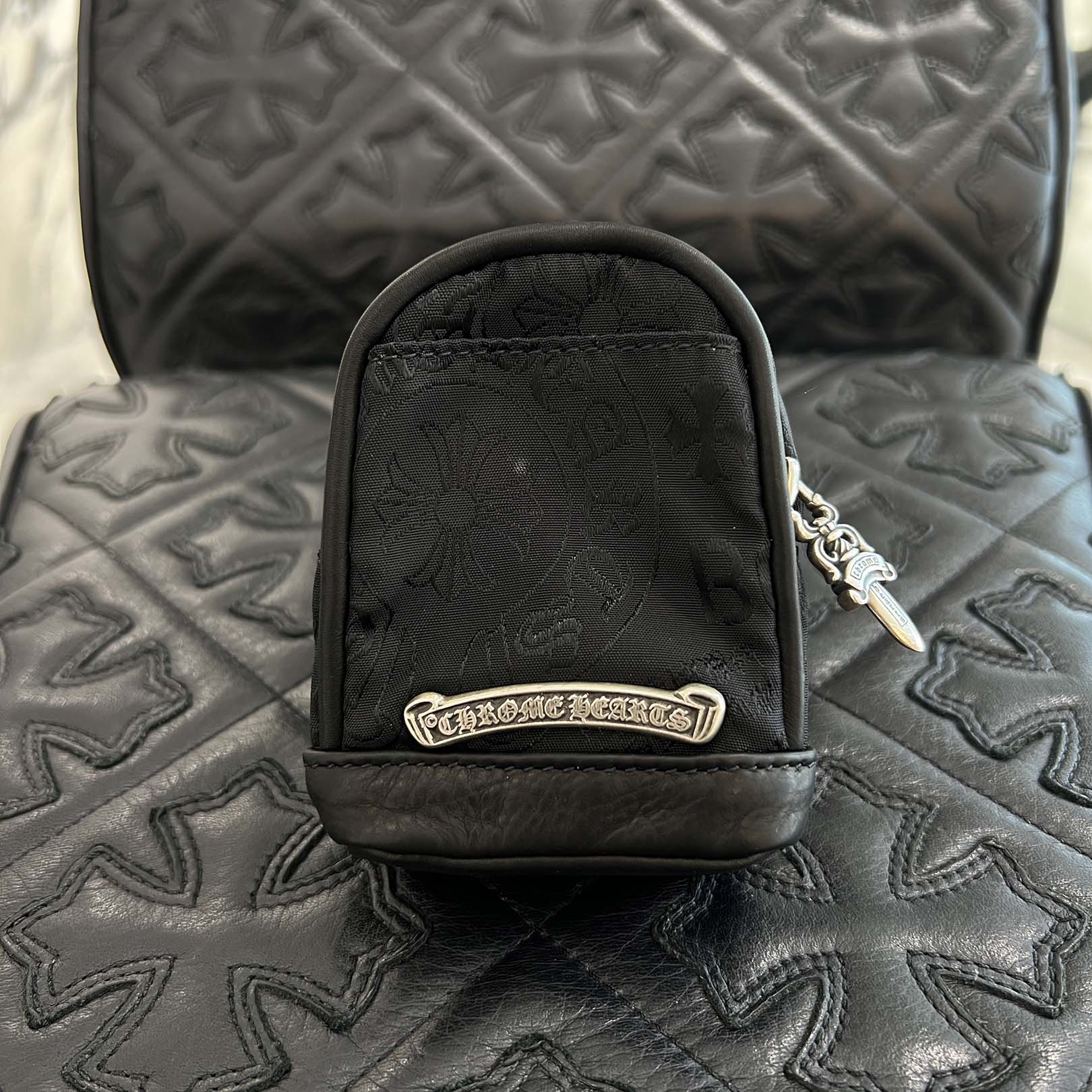 CHROME HEART Stencil Pattern Leather Wrist Bag クロムハーツ ステンシルパターン レザー リストバッグ