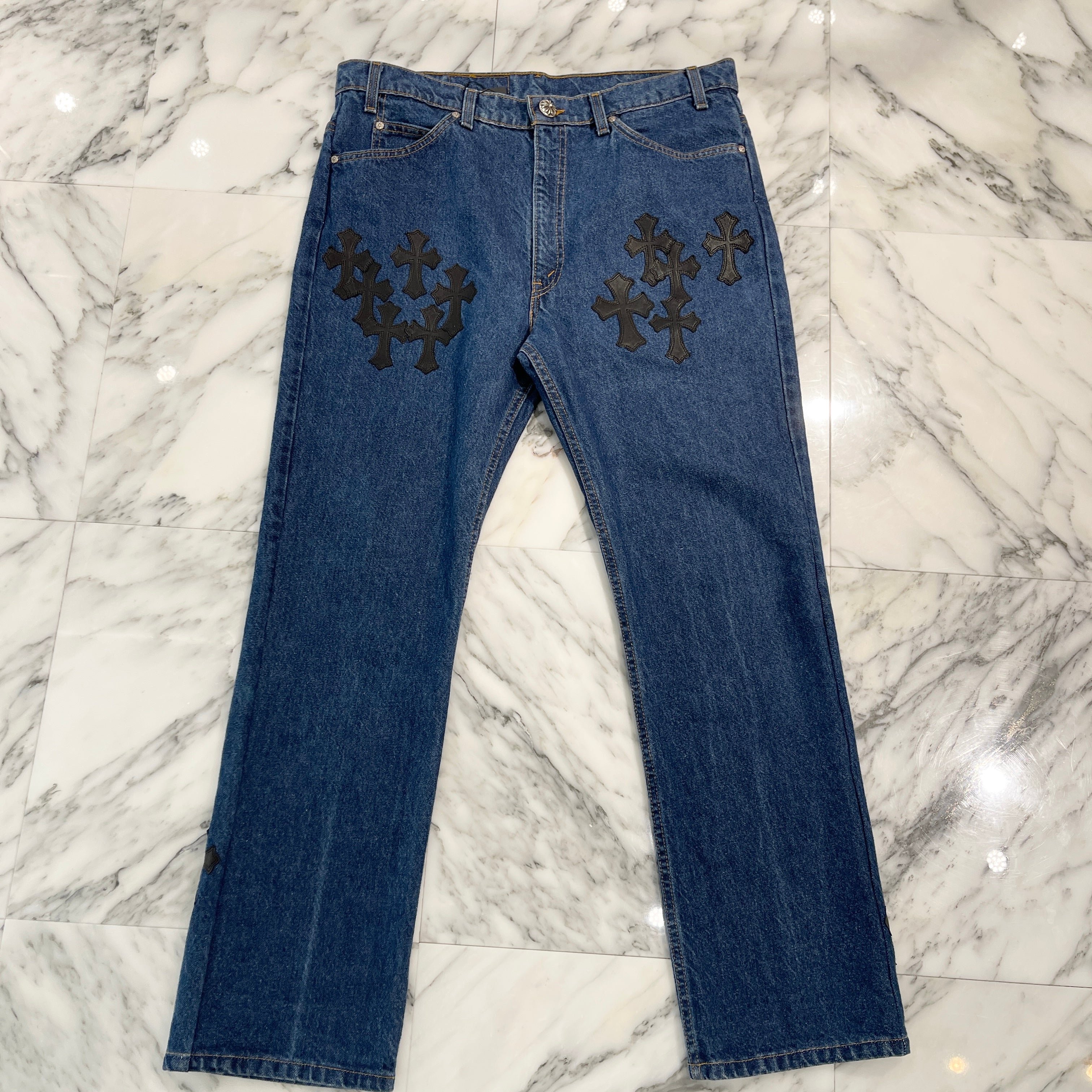 CHROME HEARTS × Levi's 517 VNTG Cross Leather Patch Denim Pants Size 36 クロムハーツ × リーバイス 517 ヴィンテージ クロスレザーパッチ デニムパンツ サイズ36