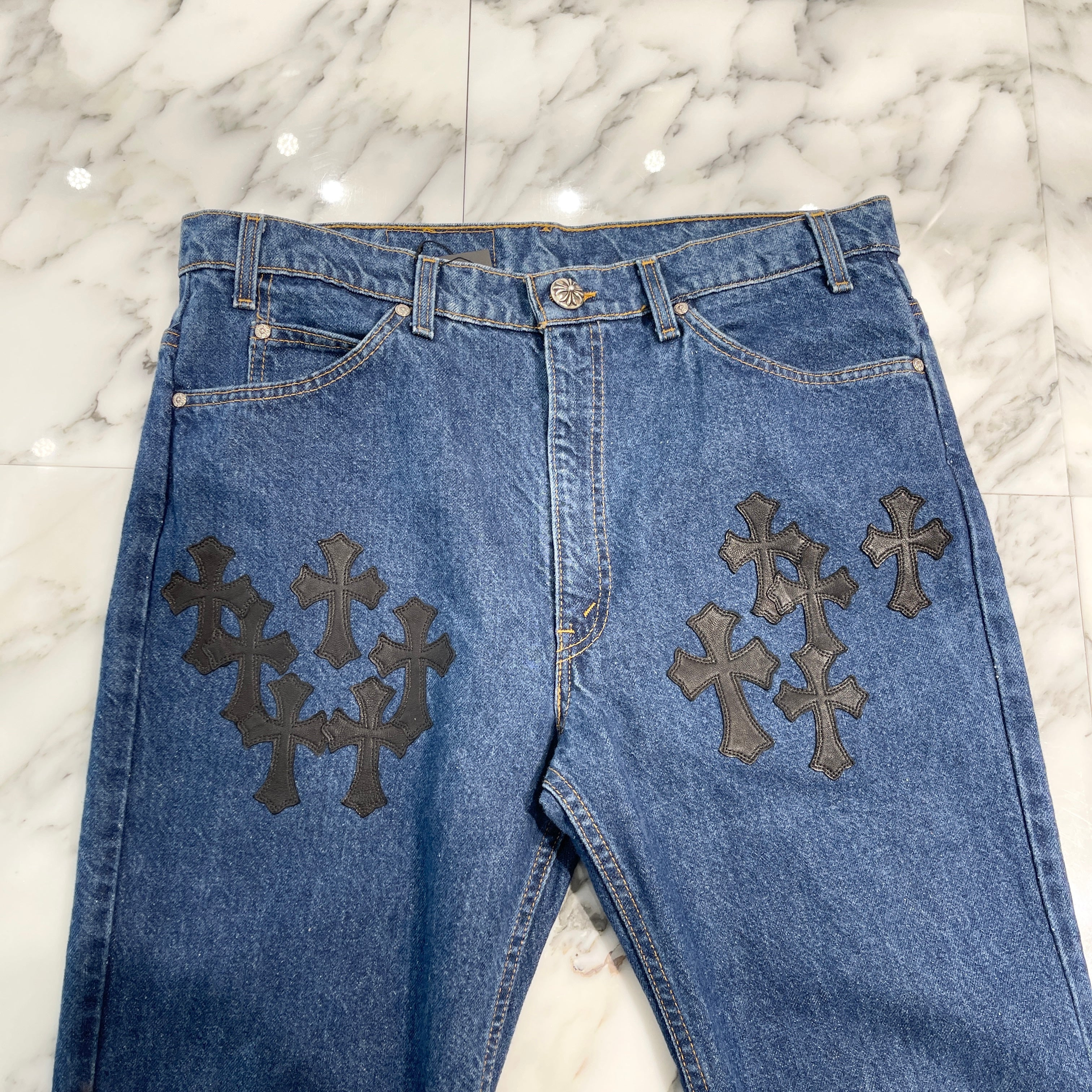 CHROME HEARTS × Levi's 517 VNTG Cross Leather Patch Denim Pants Size 36 クロムハーツ × リーバイス 517 ヴィンテージ クロスレザーパッチ デニムパンツ サイズ36