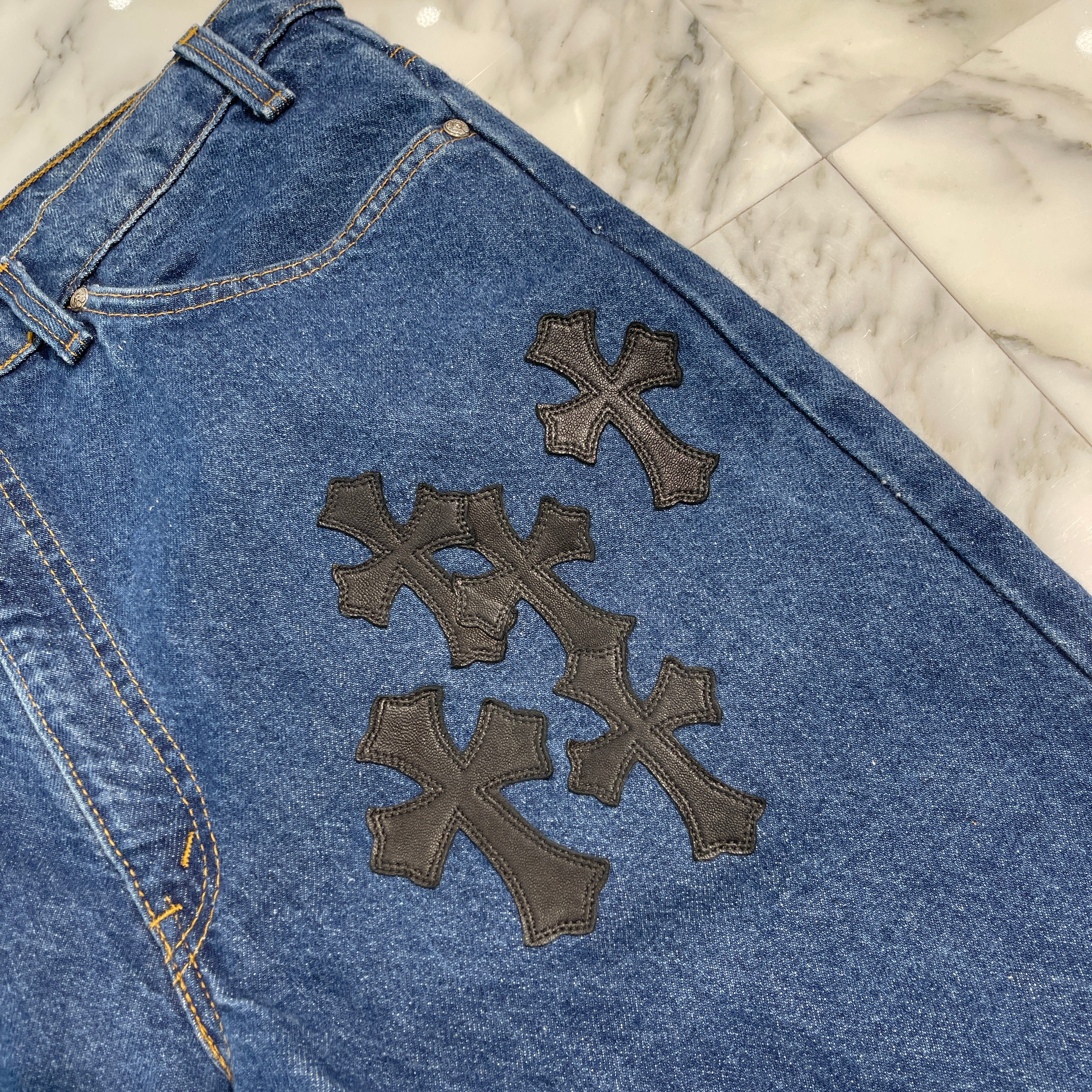CHROME HEARTS × Levi's 517 VNTG Cross Leather Patch Denim Pants Size 36 クロムハーツ × リーバイス 517 ヴィンテージ クロスレザーパッチ デニムパンツ サイズ36