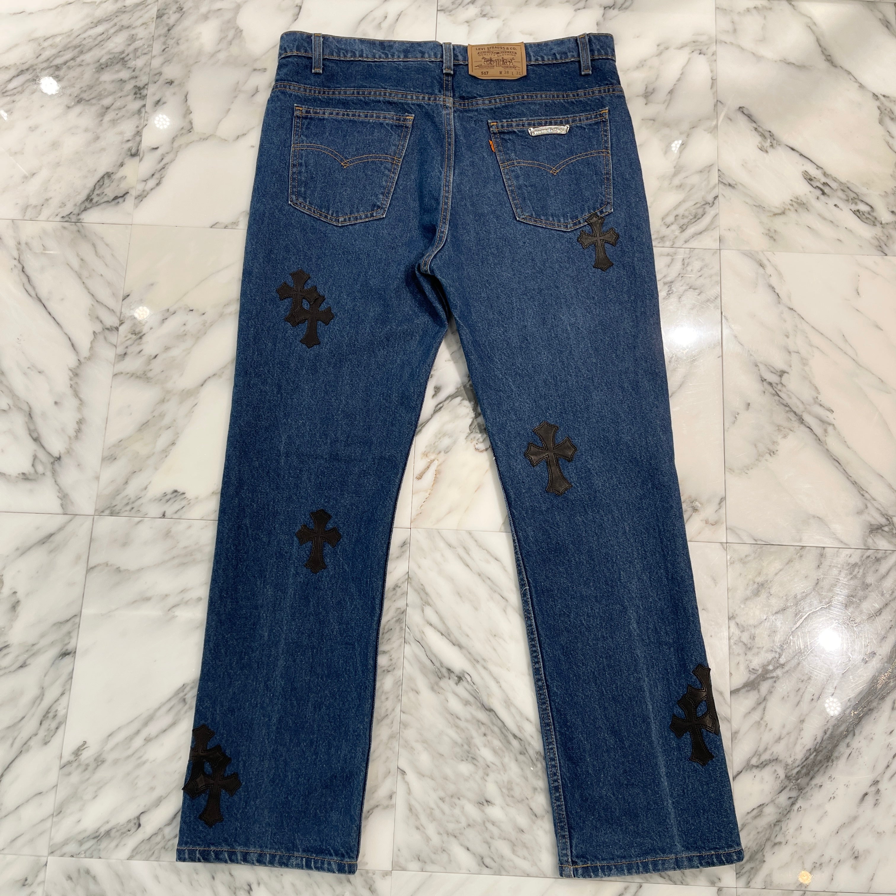 CHROME HEARTS × Levi's 517 VNTG Cross Leather Patch Denim Pants Size 36 クロムハーツ × リーバイス 517 ヴィンテージ クロスレザーパッチ デニムパンツ サイズ36