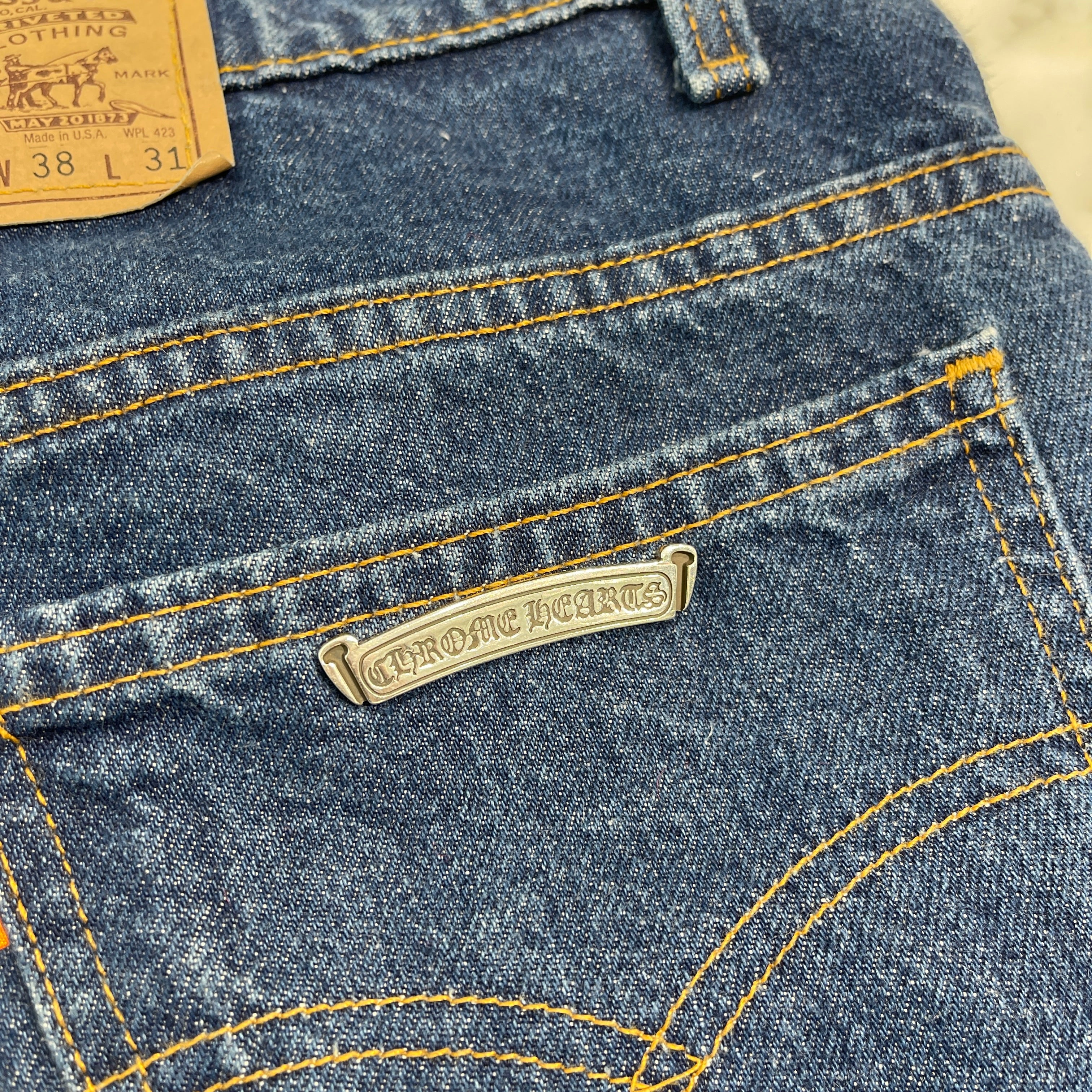 CHROME HEARTS × Levi's 517 VNTG Cross Leather Patch Denim Pants Size 36 クロムハーツ × リーバイス 517 ヴィンテージ クロスレザーパッチ デニムパンツ サイズ36