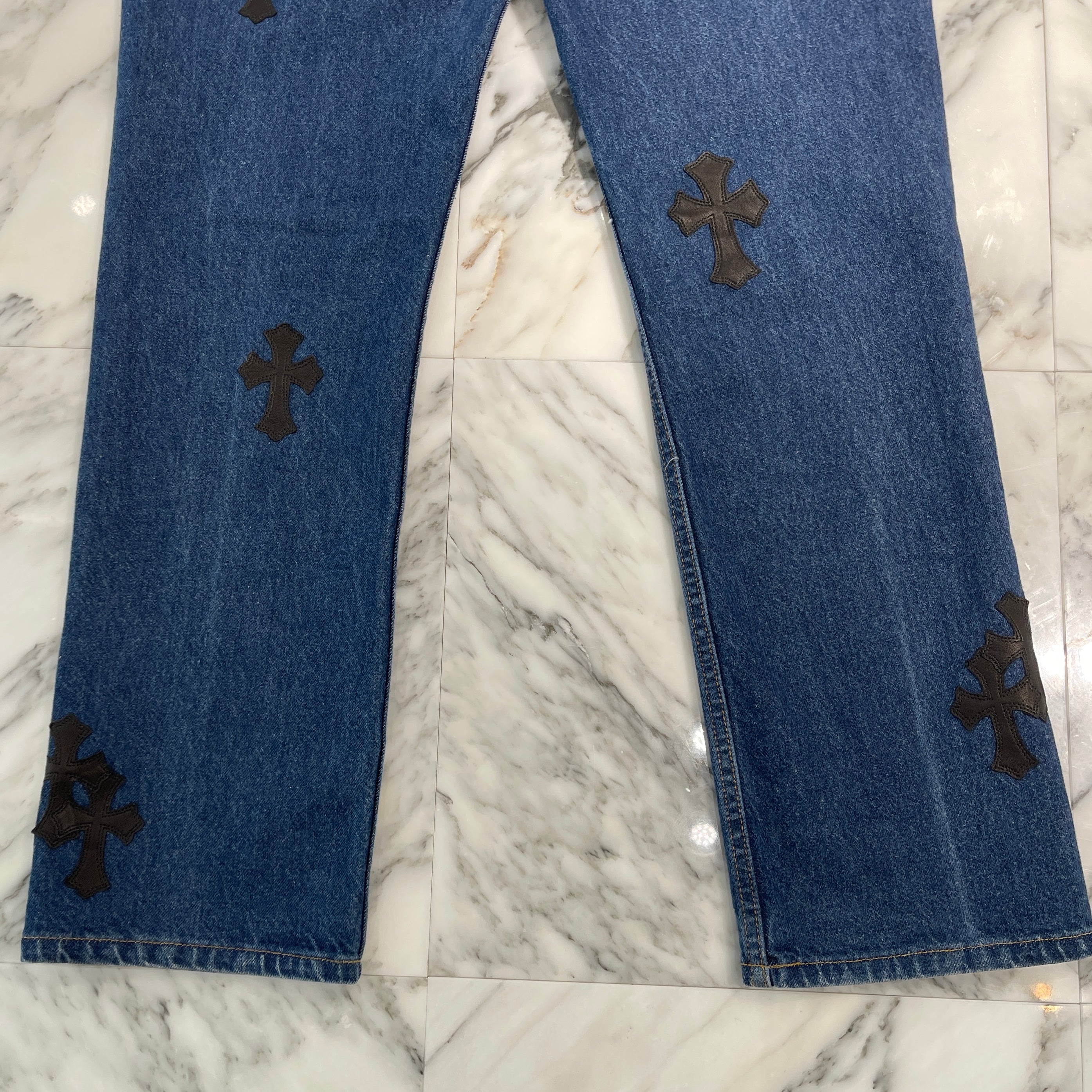 CHROME HEARTS × Levi's 517 VNTG Cross Leather Patch Denim Pants Size 36 クロムハーツ × リーバイス 517 ヴィンテージ クロスレザーパッチ デニムパンツ サイズ36