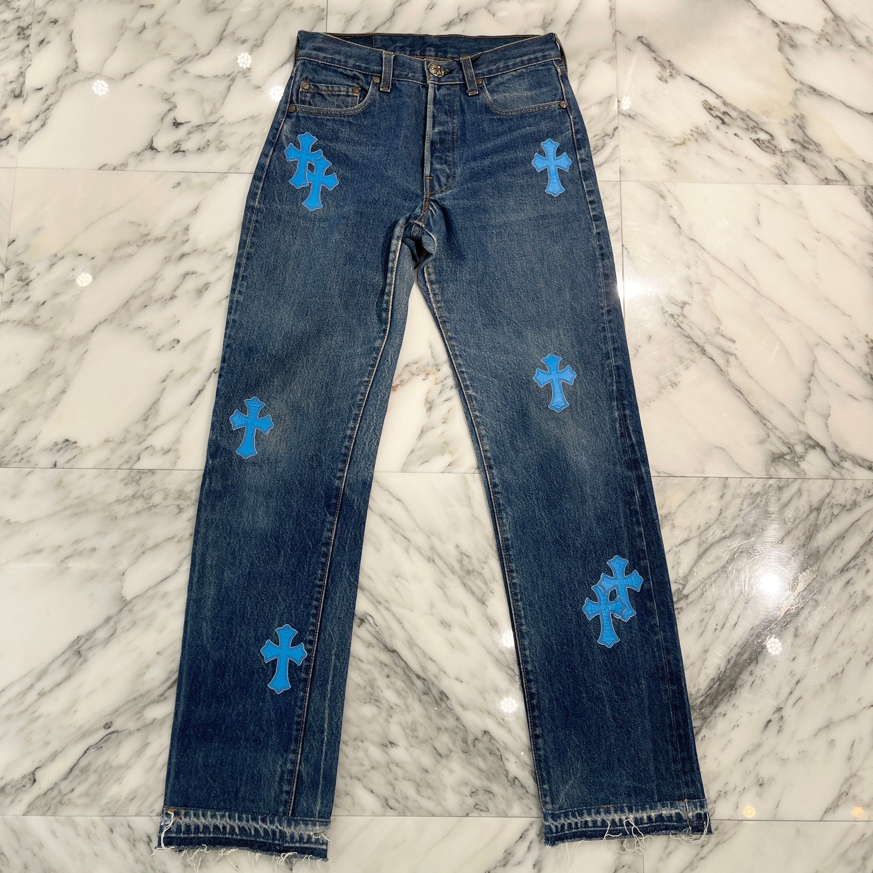 CHROME HEARTS × Levi's 501XX VNTG Cross Leather Patch Denim Pants Size 27 クロムハーツ×リーバイス 501XX ヴィンテージ クロス レザーパッチ デニムパンツ サイズ27