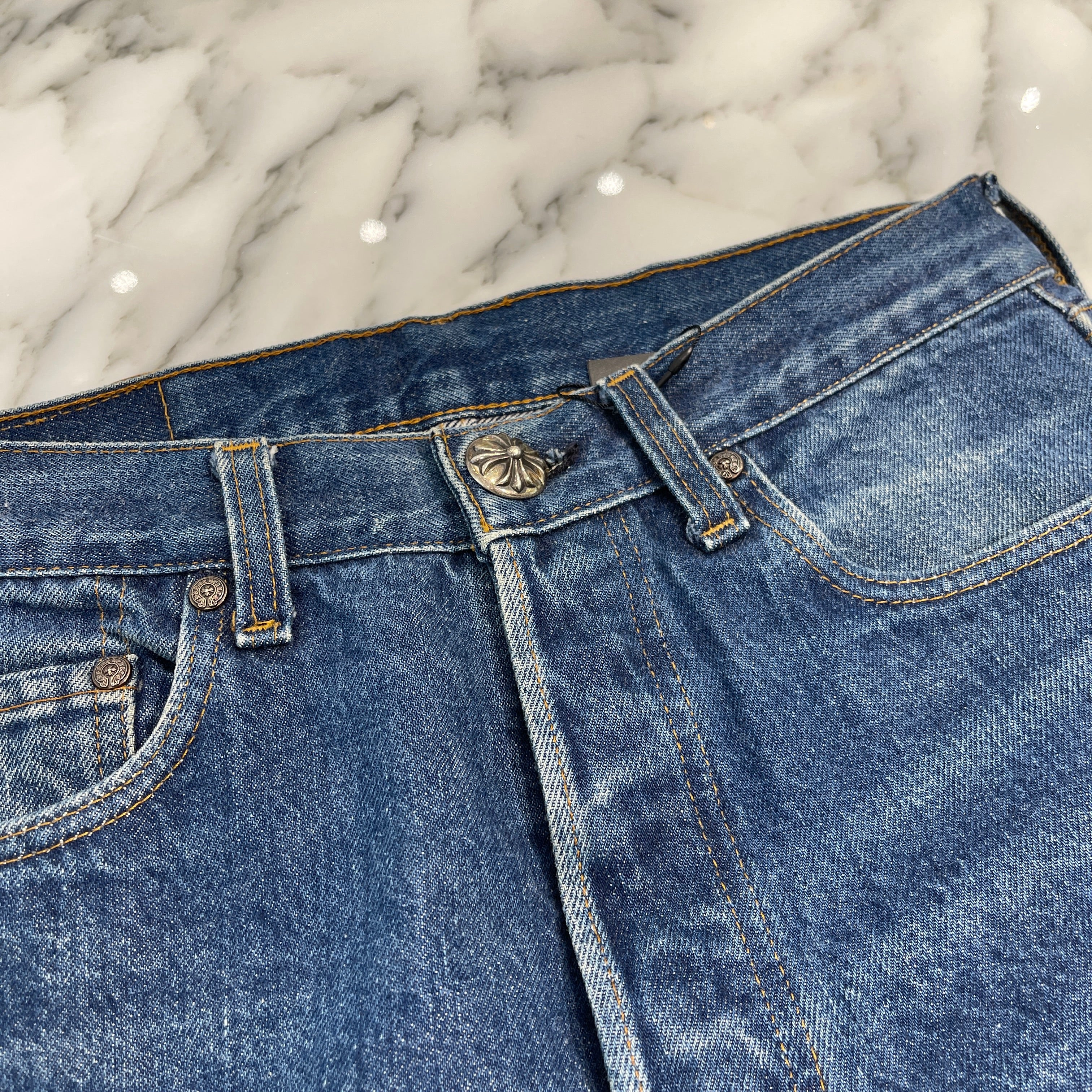 CHROME HEARTS × Levi's 501XX VNTG Cross Leather Patch Denim Pants Size 27 クロムハーツ×リーバイス 501XX ヴィンテージ クロス レザーパッチ デニムパンツ サイズ27