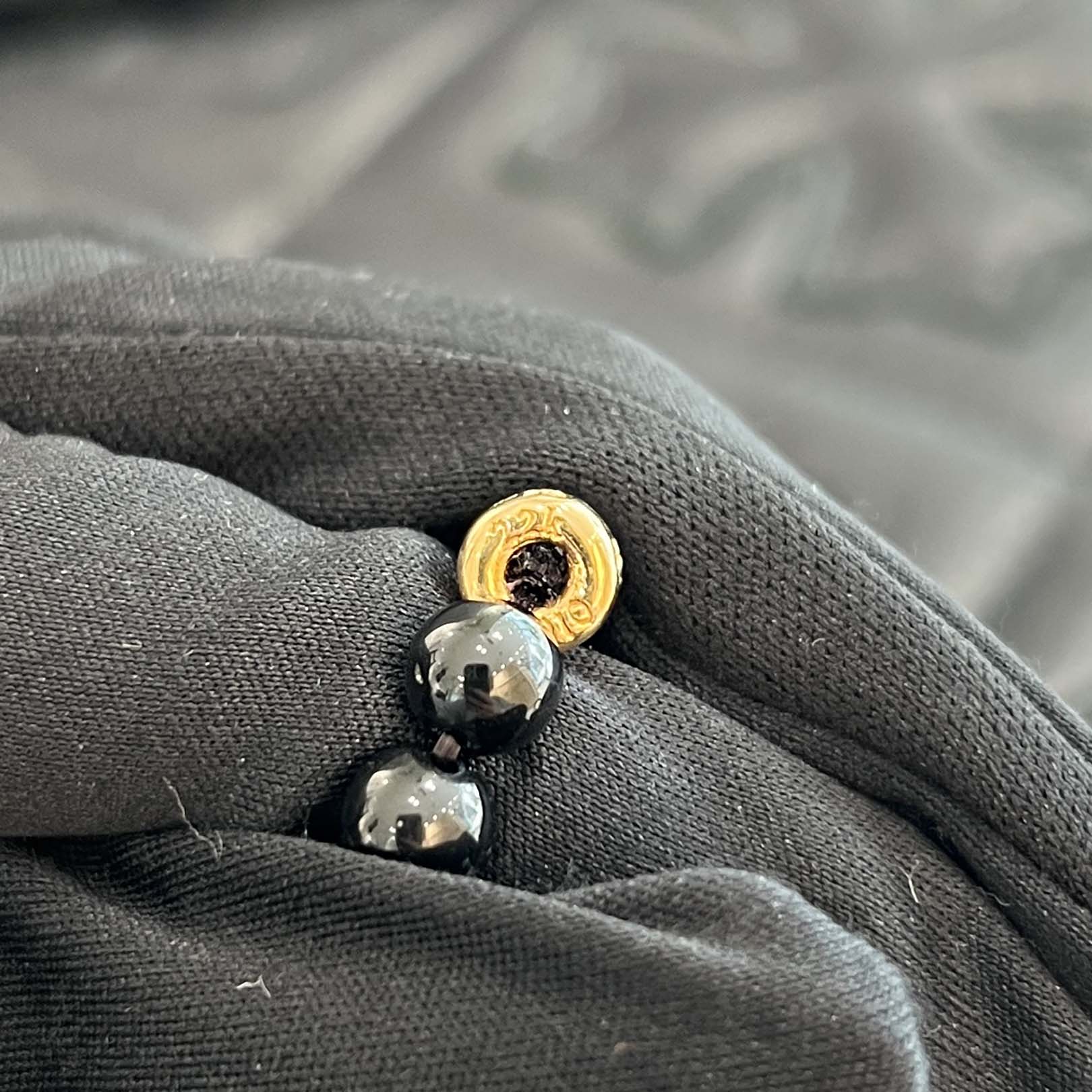 CHROME HEARTS 22K CH Logo Dagger ONYX Beads Bracelet クロムハーツ 22K CHロゴ ダガー オニキスビーズブレスレット