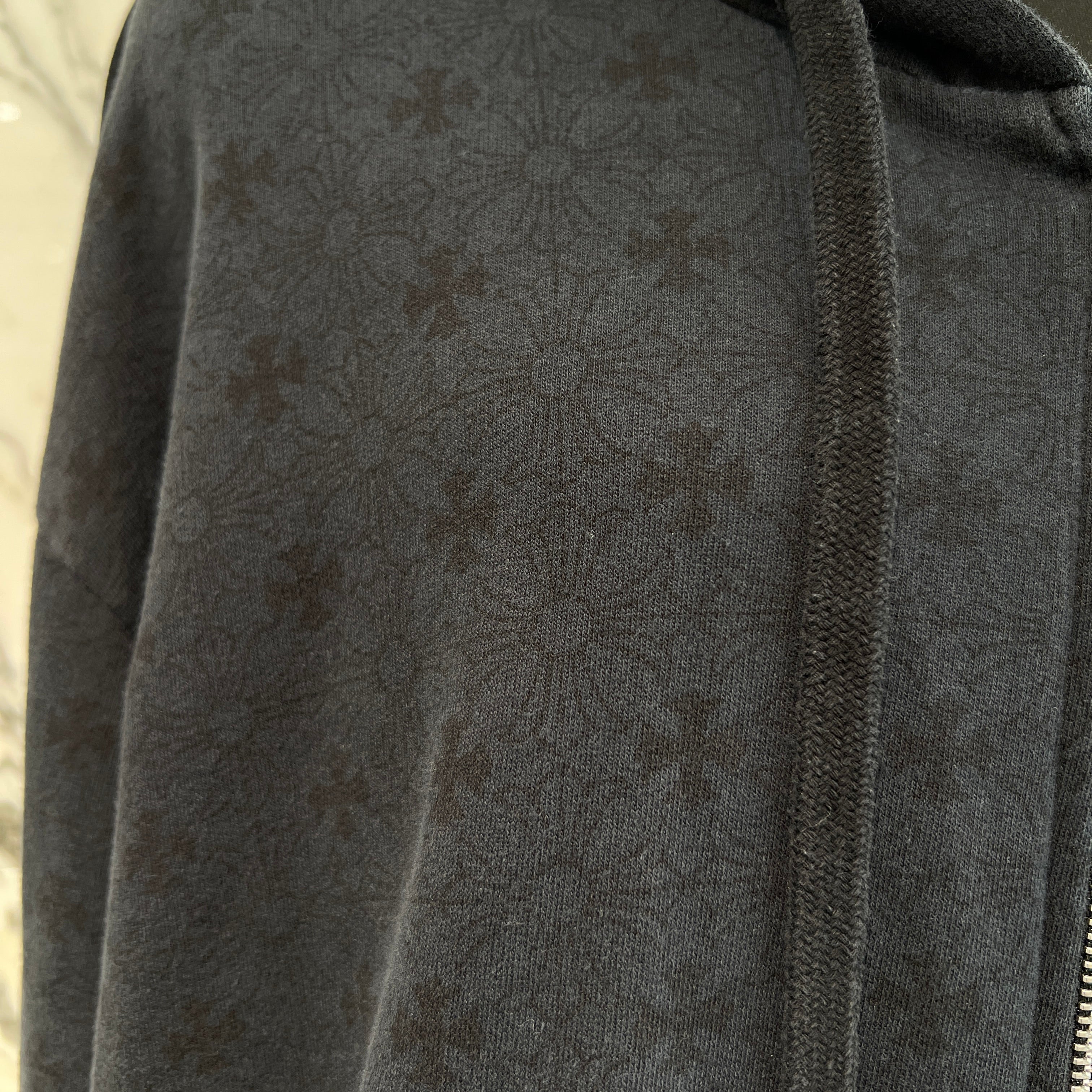 CHROME HEARTS Vertical Logo CH Plus Zip Up Hoodie Size XL クロムハーツ ヴァーティカルロゴ CHプラス総柄 ジップアップフーディ サイXL